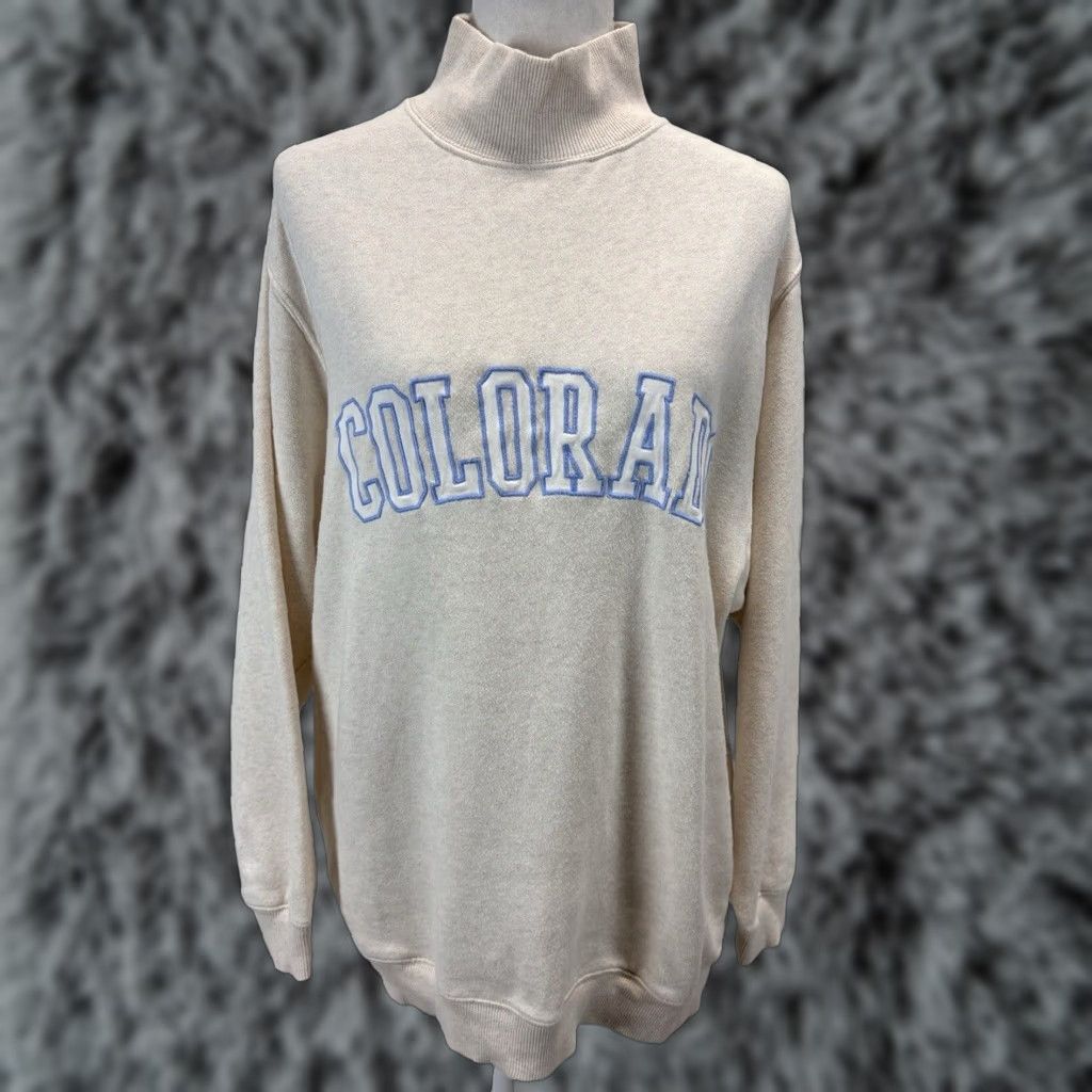 Vintage Aerie Sweatshirt Womens Small Oversized Ivory Pullover with Pockets Size S / US 4 / IT 40 - 1 Thumbnail
