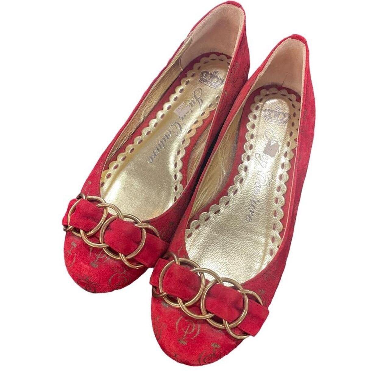 Juicy Couture Juicy Couture Red Velour Ballet Flats | Grailed