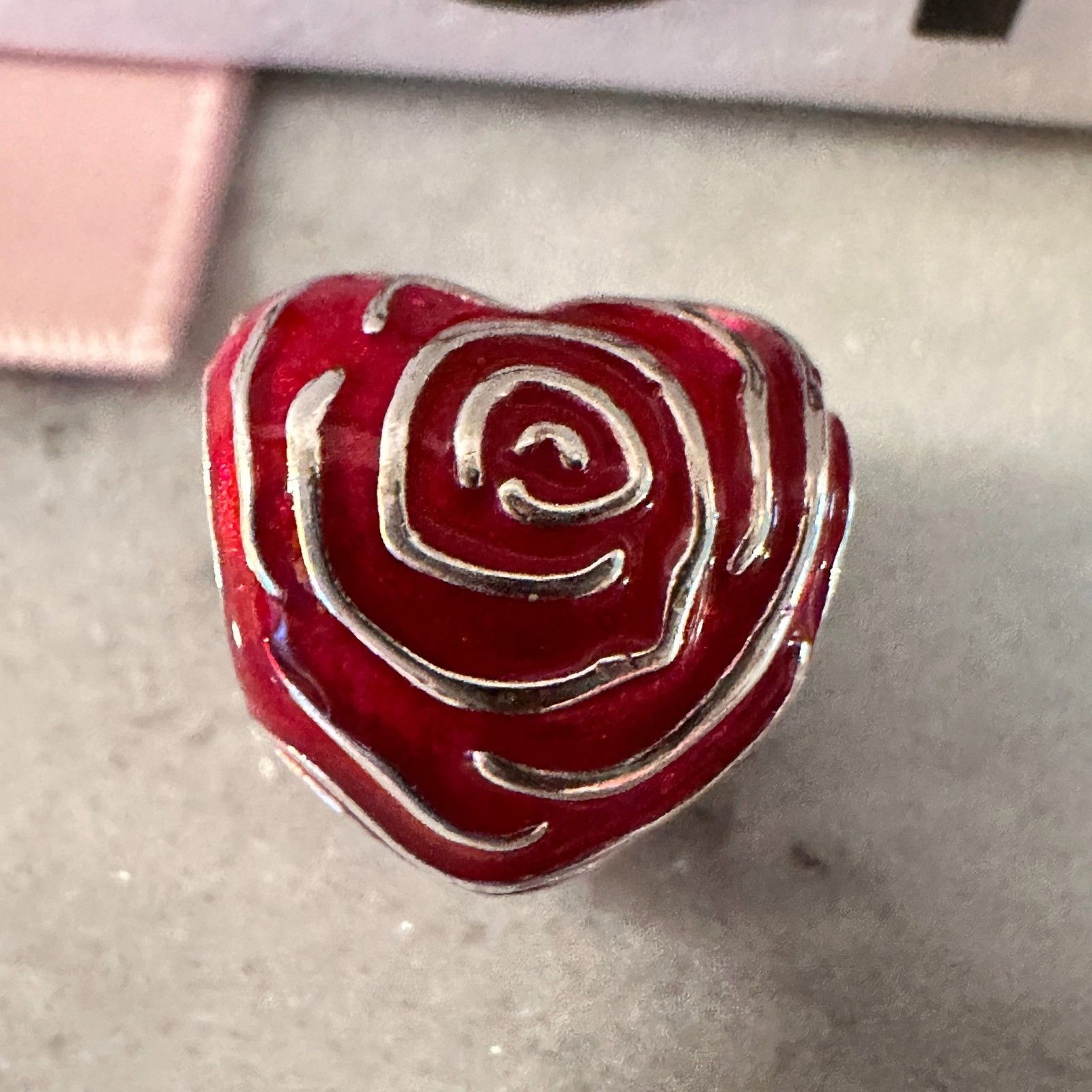 pandora Authentic PANDORA Red Rose Heart Valentine Love Charm #79367 Size ONE SIZE - 1 Thumbnail