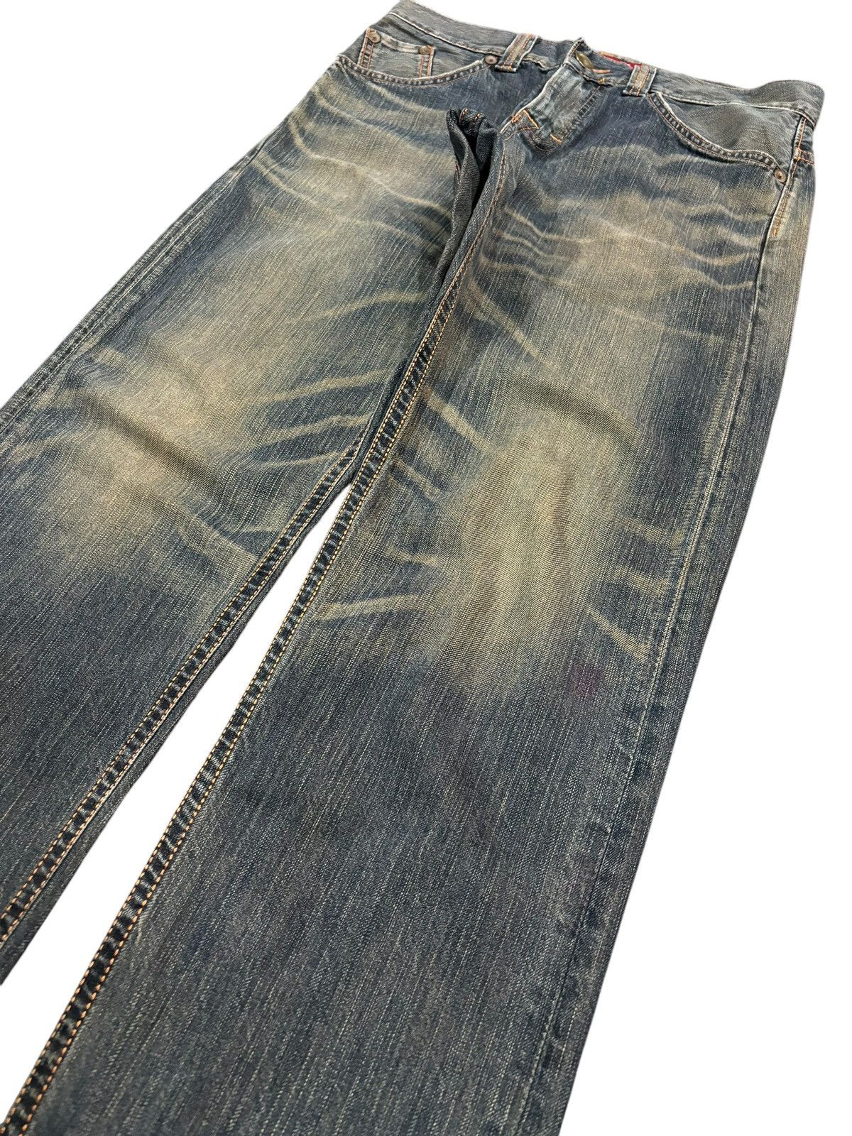 Edwin × If Six Was Nine × Japanese Brand Vintage Y2k Edwin XV Faded Stitch Straight Cut Jeans Size US 33 - 3 Thumbnail