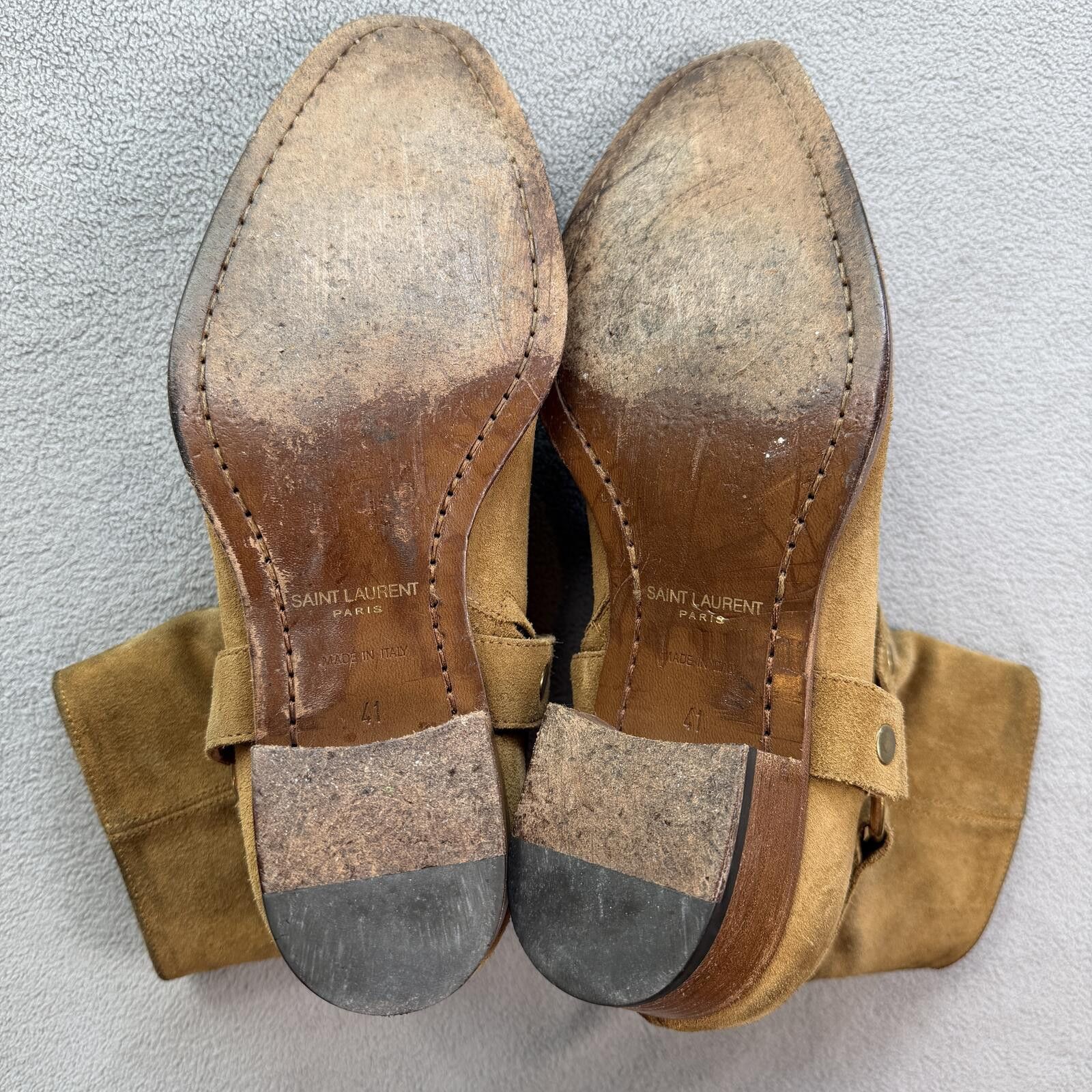 Saint Laurent Paris Saint Laurent Paris Wyatt Harness Suede Boots Tan Mens US 8 Size US 8 / EU 41 - 5 Thumbnail
