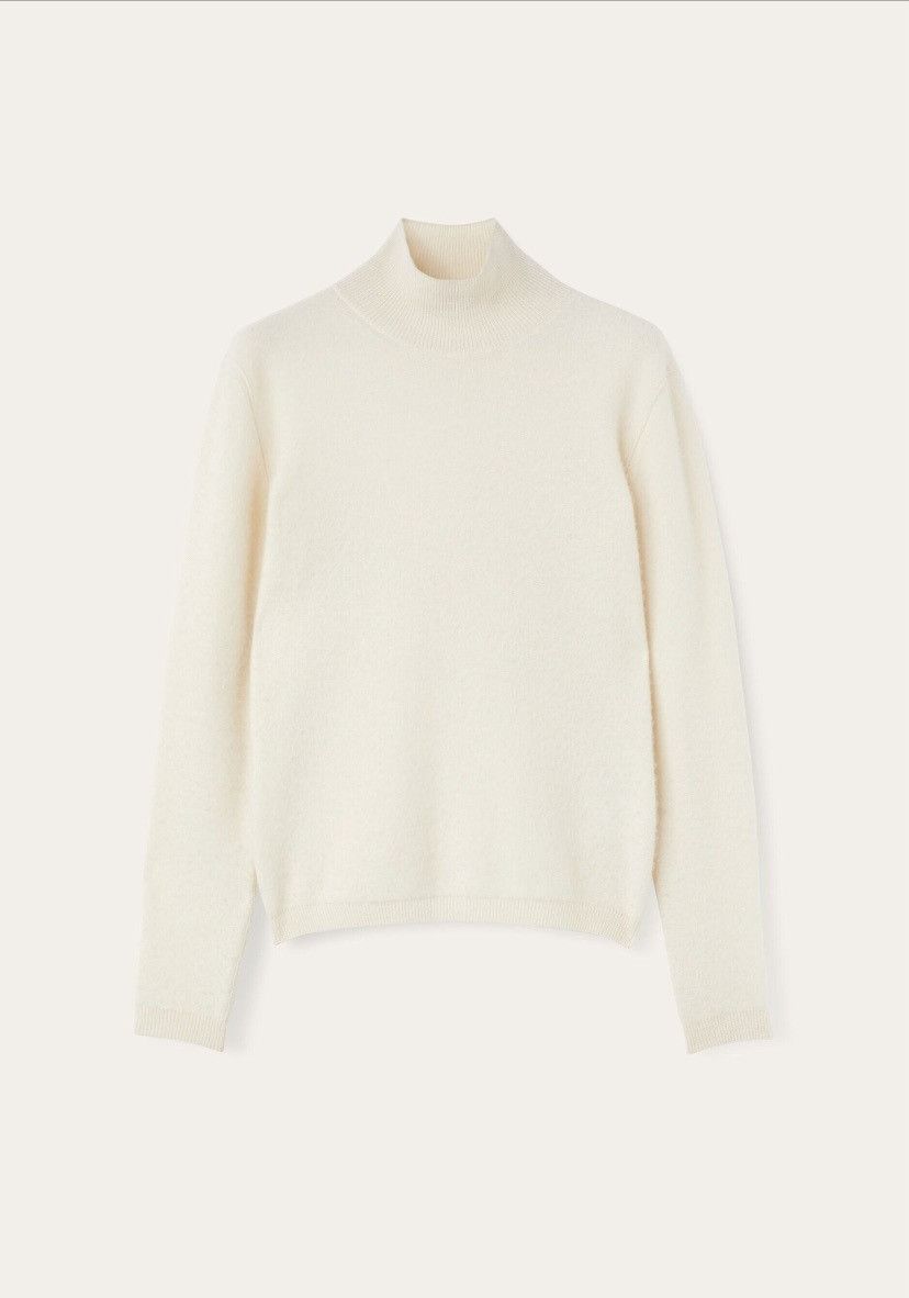 Loro Piana o1srvl11e0725 FAO2888 Turtleneck Sweater in White Size M / US 6-8 / IT 42-44 - 1 Thumbnail