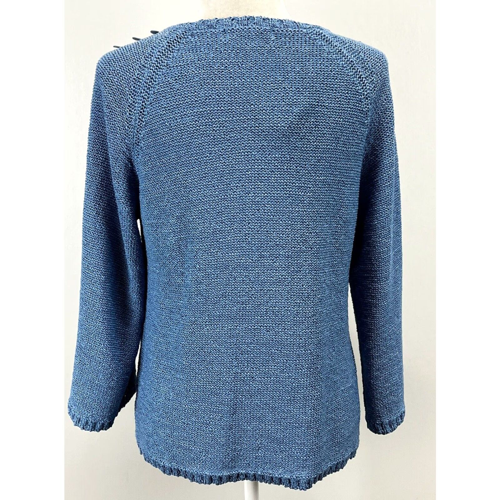 Coldwater Creek Coldwater Creek Cardigan Sweater Women Size M Blue Loose Knit Single Button Womens Size M / US 6-8 / IT 42-44 - 3 Thumbnail