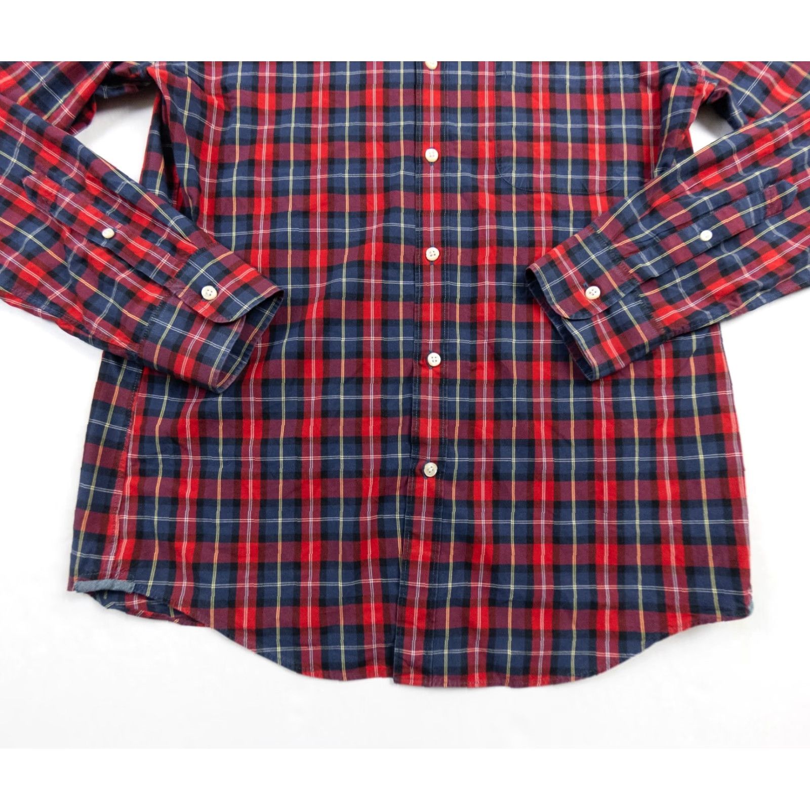 J.Crew J.Crew Men’s Shirt Long Sleeve Button-Up Slim Fit Plaid Red Blue 2 Ply Cotton M Multicolor Casual Formal Workwear Mens Size US M / EU 48-50 / 2 - 3 Thumbnail