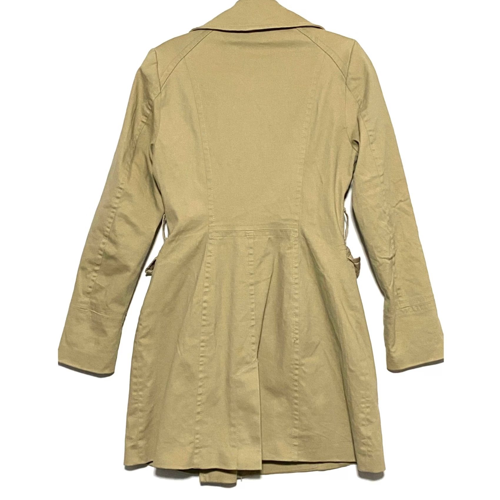 H&M H&M Trench Coat Womens 6 Double Breasted Khaki Office Preppy Timeless Casual Workwear Coat Size M / US 6-8 / IT 42-44 - 2 Thumbnail