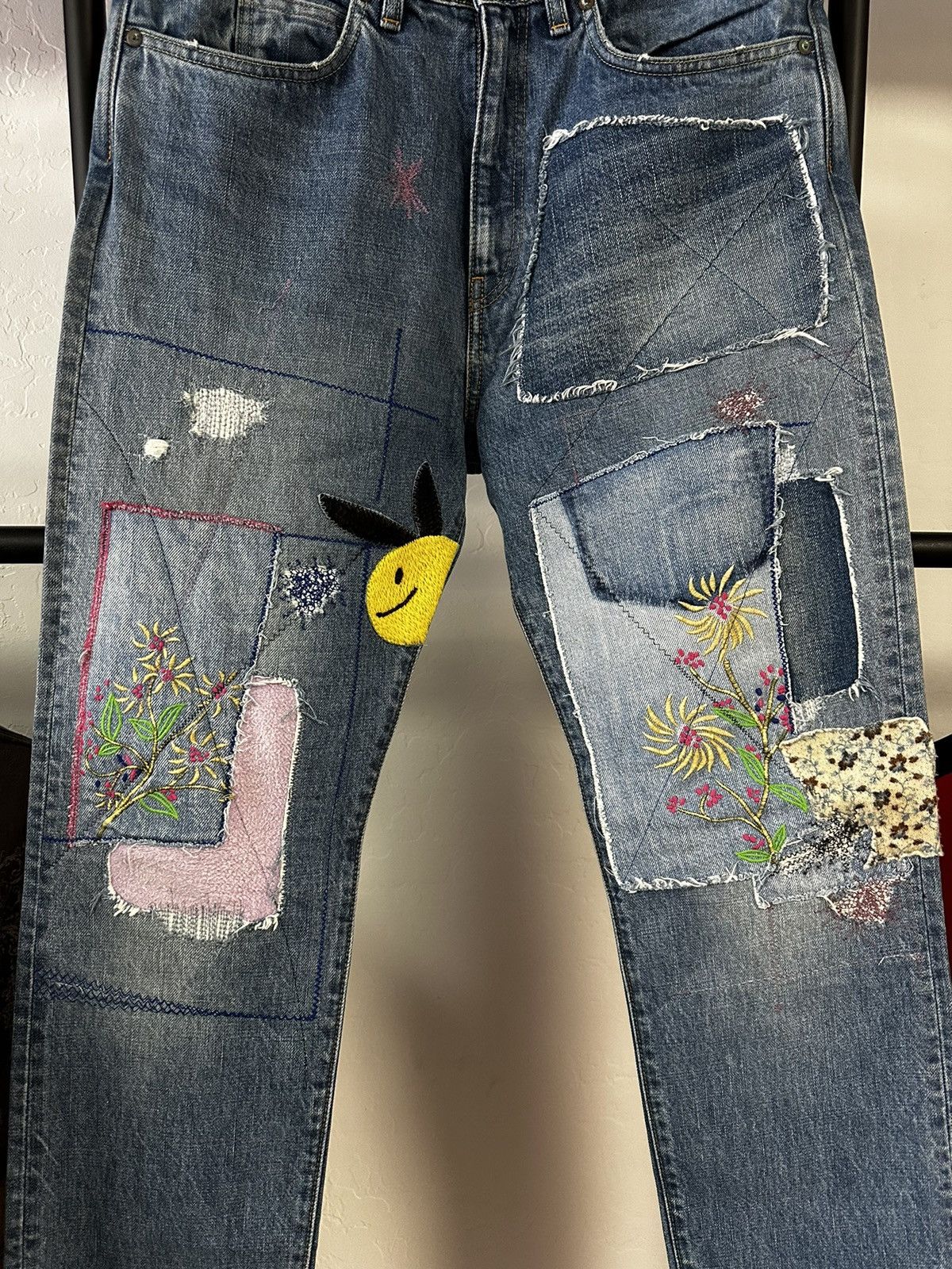 Kapital Kapital okabilly patchwork straight-leg jeans Size US 34 / EU 50 - 3 Thumbnail