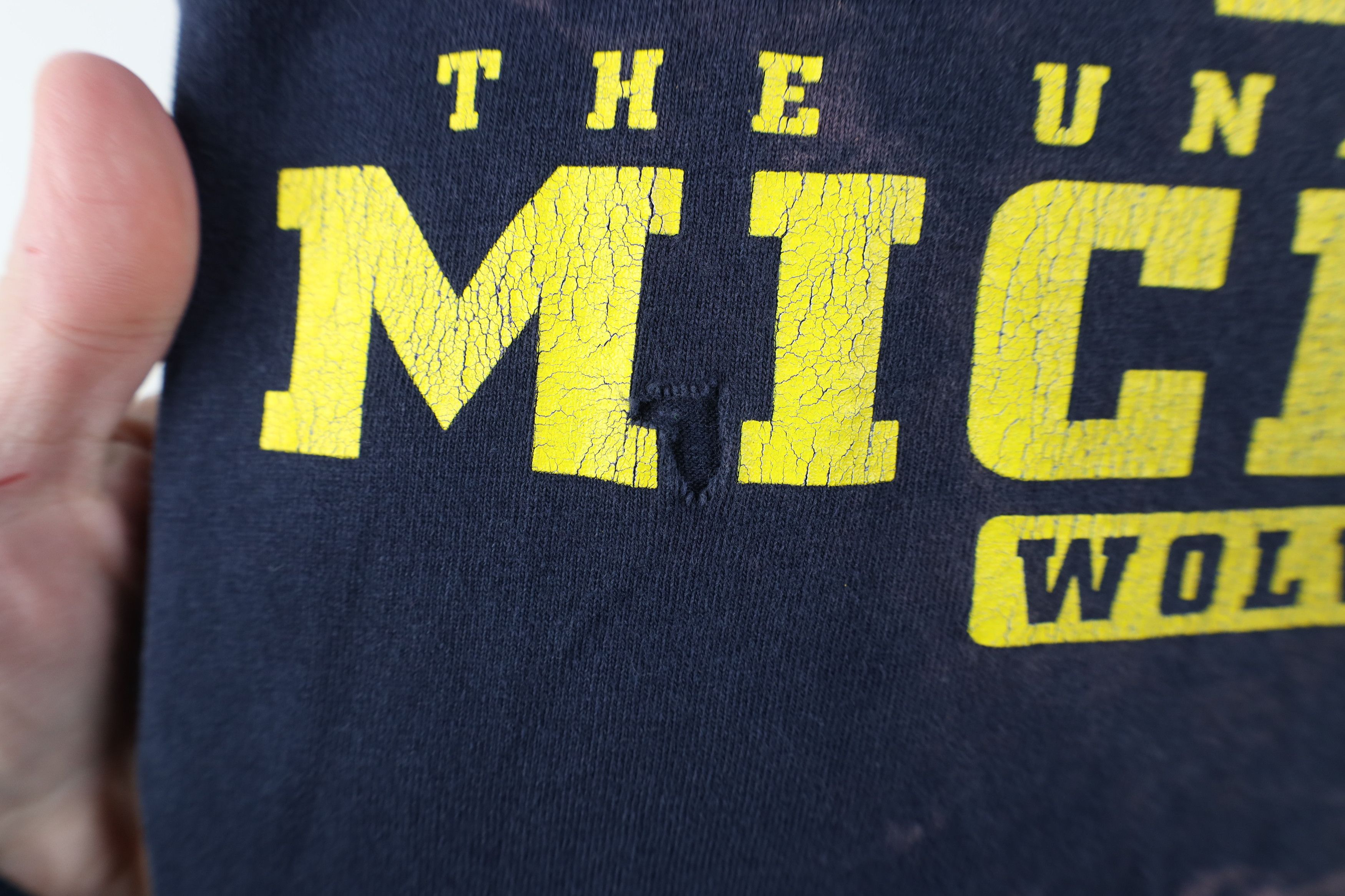 Vintage Vintage Acid Wash University of Michigan Wolverines T-Shirt Size US XL / EU 56 / 4 - 4 Thumbnail