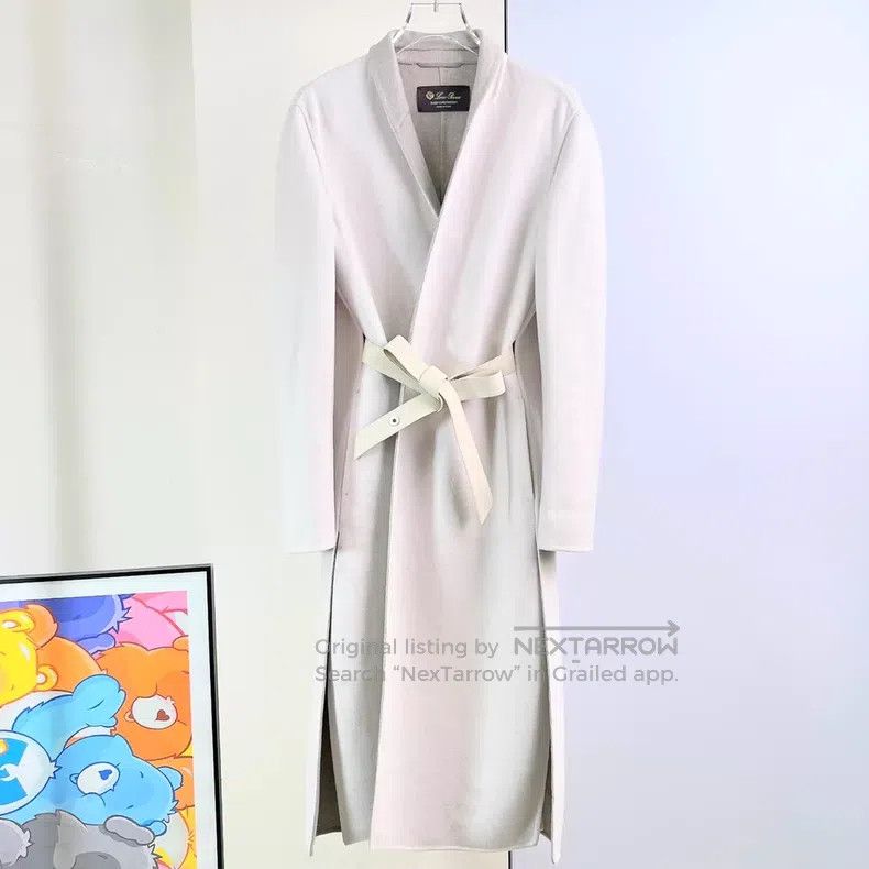 Loro Piana Loro Piana Light Gray Cashmere Coat with Side Slit Size XS / US 0-2 / IT 36-38 - 2 Thumbnail