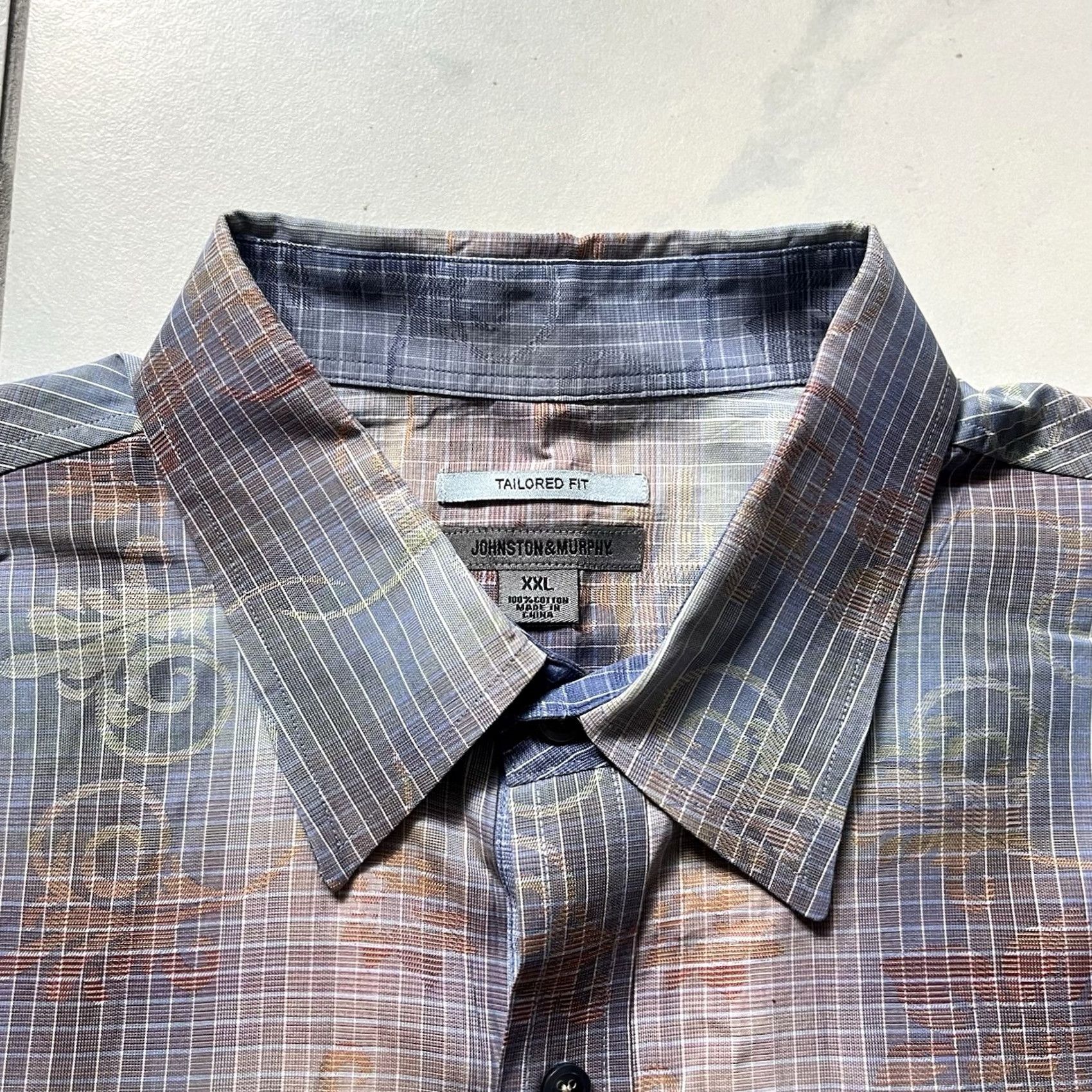 Johnston & Murphy Johnston & Murphy Shirt 2XL XXL Blue Red Multicolor Paisley Button-Up Mens Tailored Fit Cotton Size US XXL / EU 58 / 5 - 3 Thumbnail