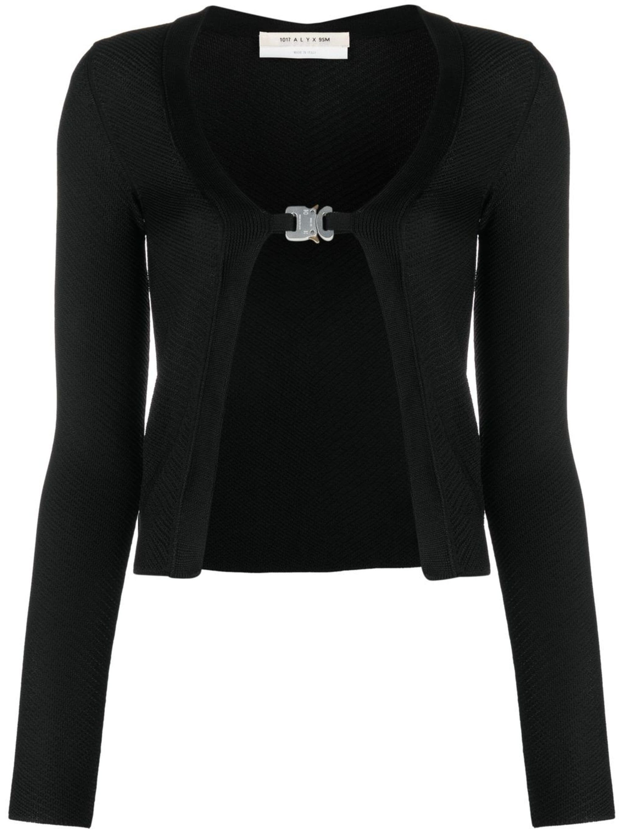 image of Alyx O1Mle0424 Chunky-Knit Long-Sleeve Cardigan In Black, Women's (Size Large)