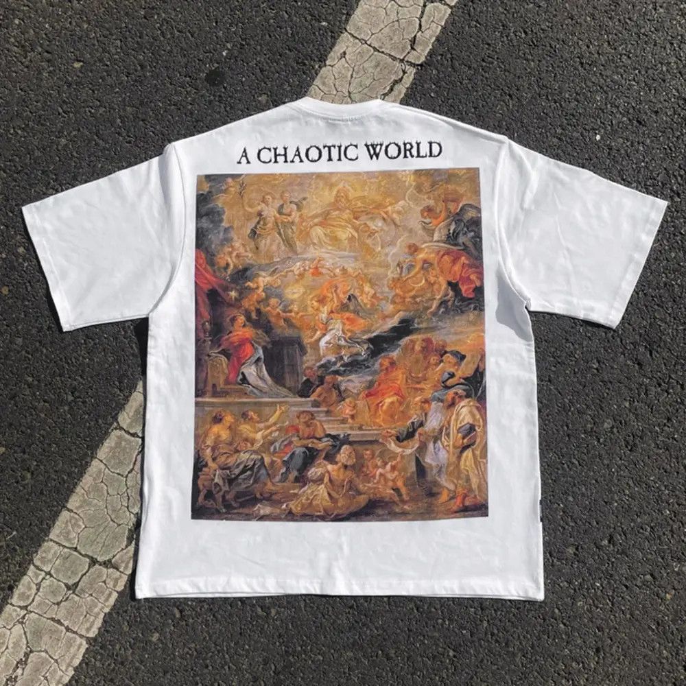 Japanese Brand a chaotic world graphic tee vintage y2k style white tshirt Size US M / EU 48-50 / 2 - 1 Thumbnail