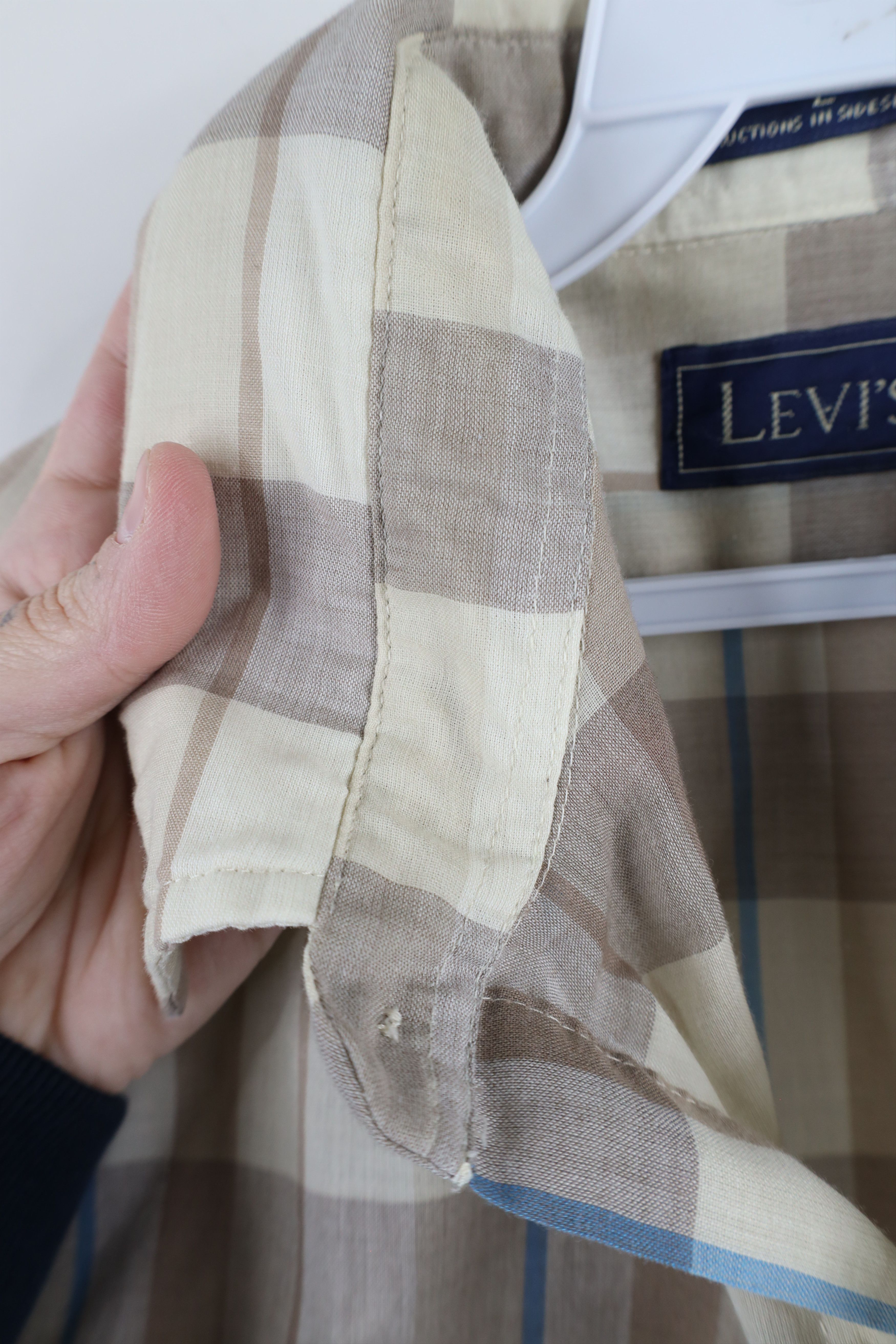 Levi's × Vintage Vintage 80s 90s Levis Short Sleeve Collared Button Shirt Size US L / EU 52-54 / 3 - 6 Thumbnail