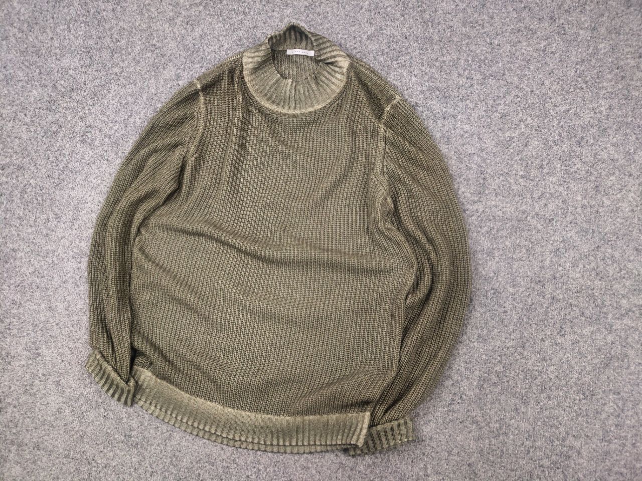Vintage Simon Gray Cashmere wash Olive textured knit sweater Loro Size US S / EU 44-46 / 1 - 3 Thumbnail