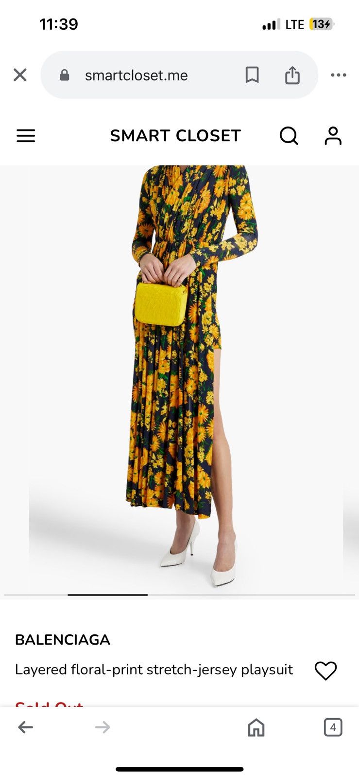 Balenciaga MSRP: $3.2k SS23 Floral Drape Pantsuit Dress Size S / US 4 / IT 40 - 2 Thumbnail