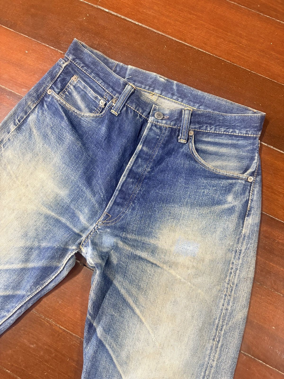 Warehouse & Co. vintage Warehouse 1001 indigo distressed rework selvedge Size US 34 / EU 50 - 7 Thumbnail