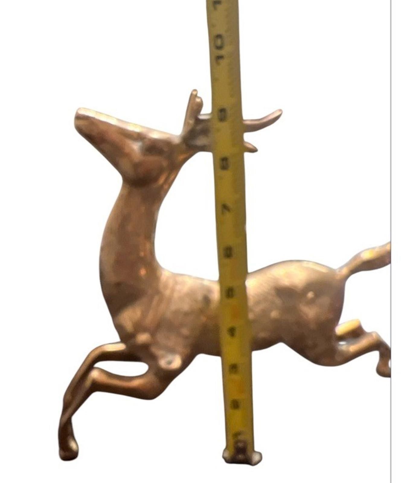 Designer Large Solid Brass Reindeer and Sleigh Holiday Decor Size ONE SIZE - 4 Thumbnail