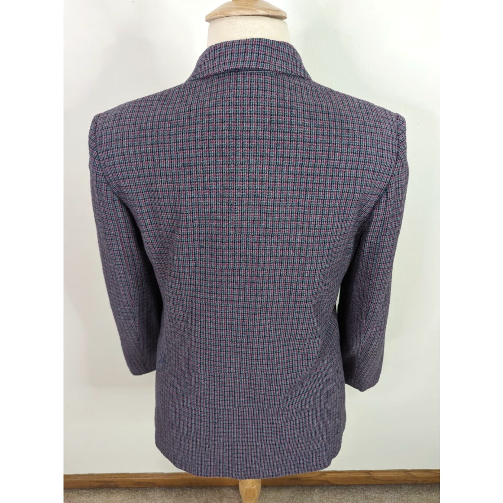 Doublet VINTAGE Plaid Wool Blazer Pink Grey Large 15/16 Check Lined Double Breasted Blazer Women Regular L Sizes Gray Size L / US 10 / IT 46 - 3 Thumbnail
