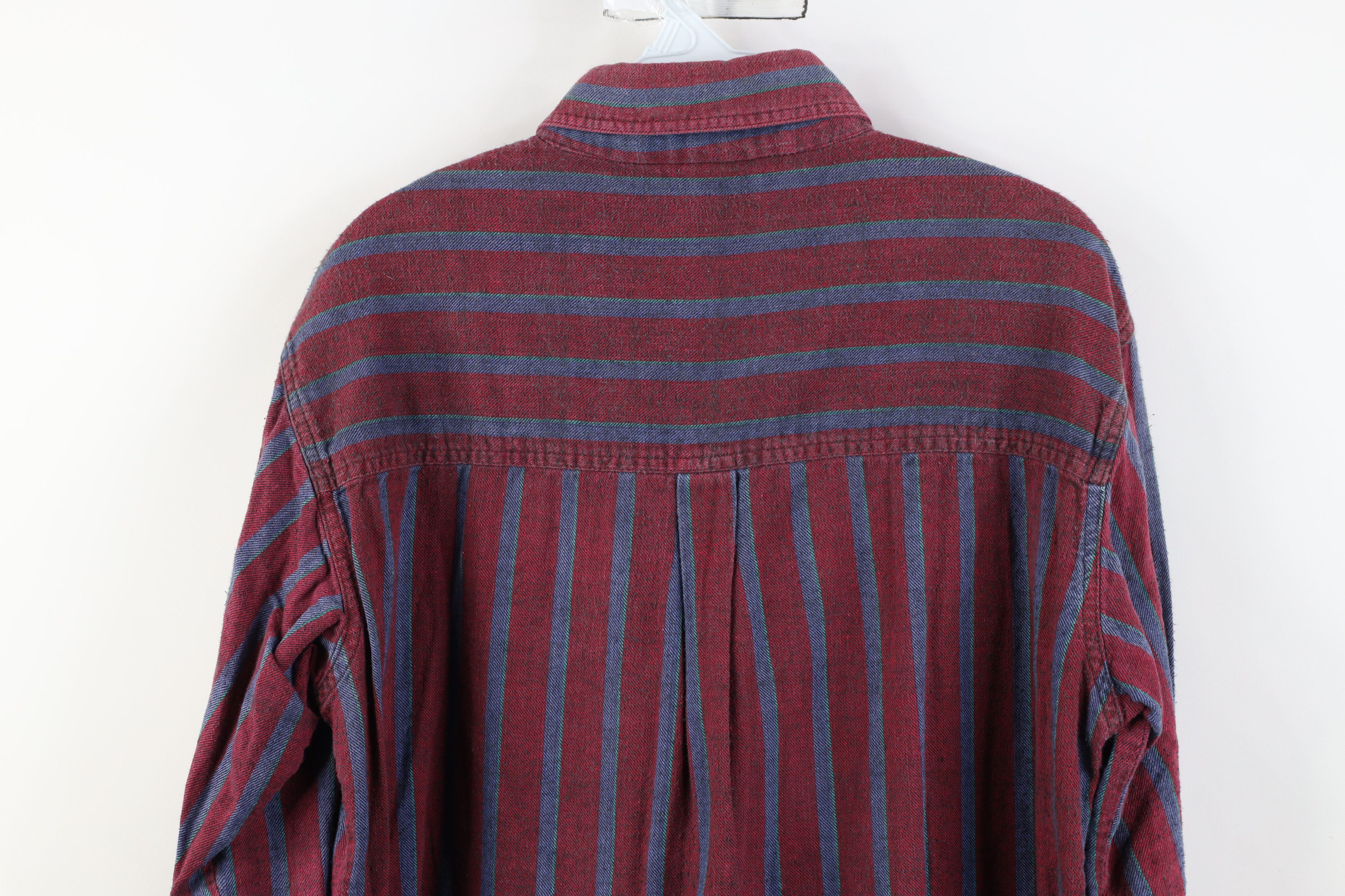 Vintage Vintage 90s Streetwear Striped Flannel Button Down Shirt Size US L / EU 52-54 / 3 - 11 Thumbnail