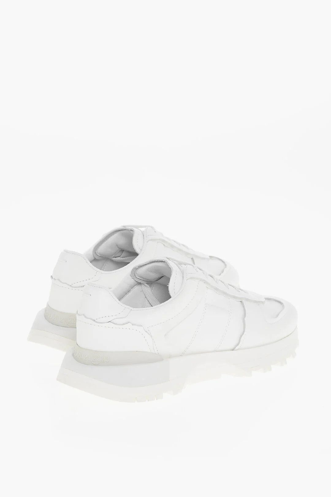 Maison Margiela og1mm0326 Leather Low-Top Sneakers in White Size US 8 / EU 41 - 3 Thumbnail