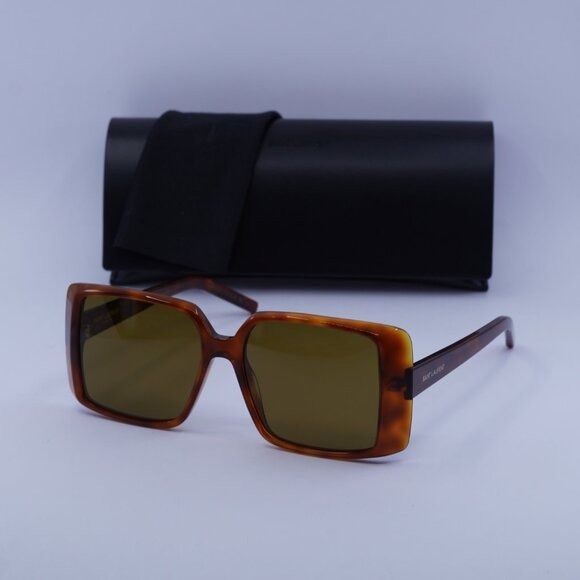 Saint Laurent Paris Saint Laurent SL451 005 Sunglasses Light Havana Square Frame Size ONE SIZE - 1 Thumbnail