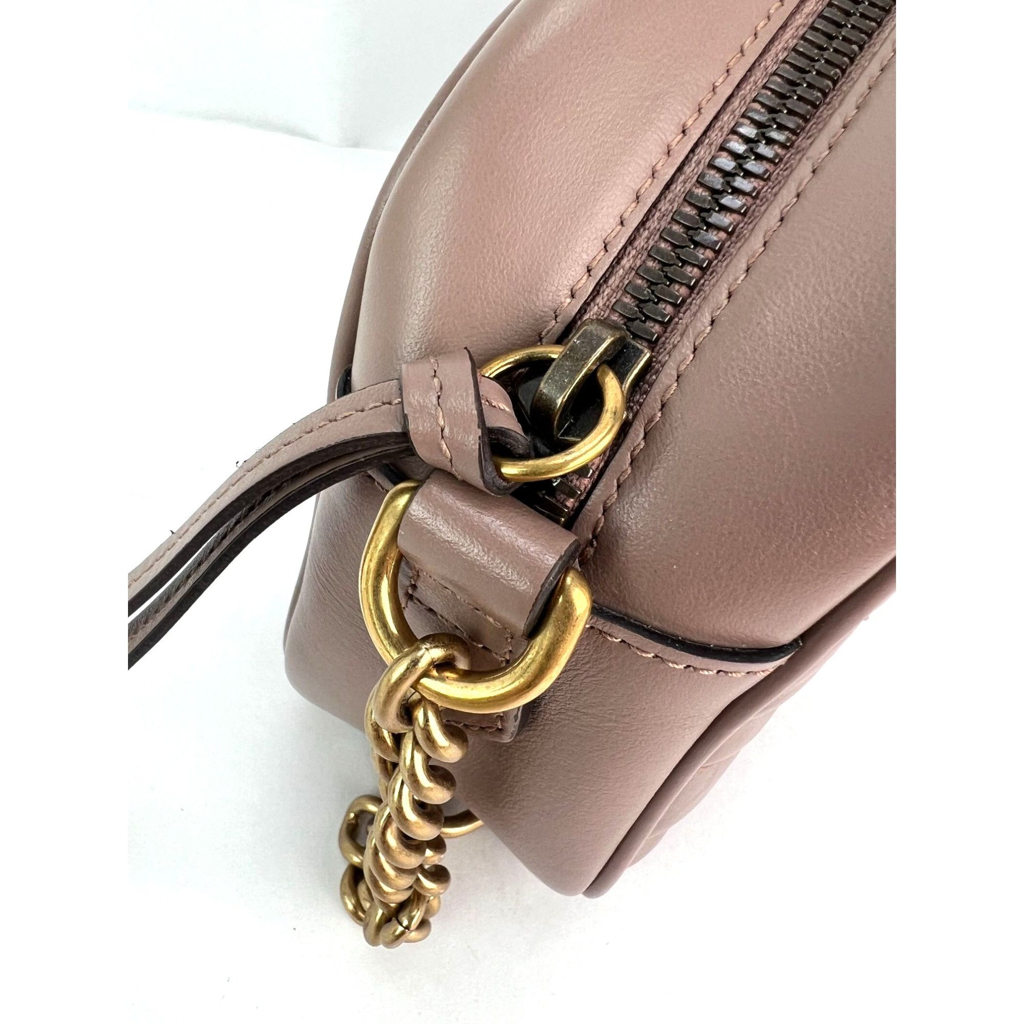 Gucci Gucci GG Marmont Small Chain Beige Matelasse Leather Crossbo Size ONE SIZE - 9 Thumbnail