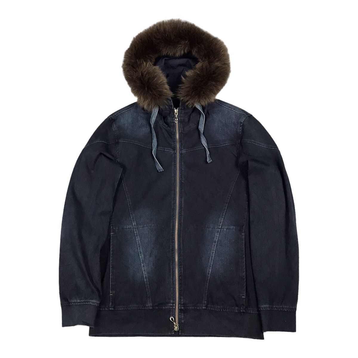 If Six Was Nine × Le Grande Bleu (L.G.B.) × Nicole Club NICOLA CLUB MAN JAPAN BLUE INDIGO FUR HOODIES JACKET Size US M / EU 48-50 / 2 - 1 Thumbnail