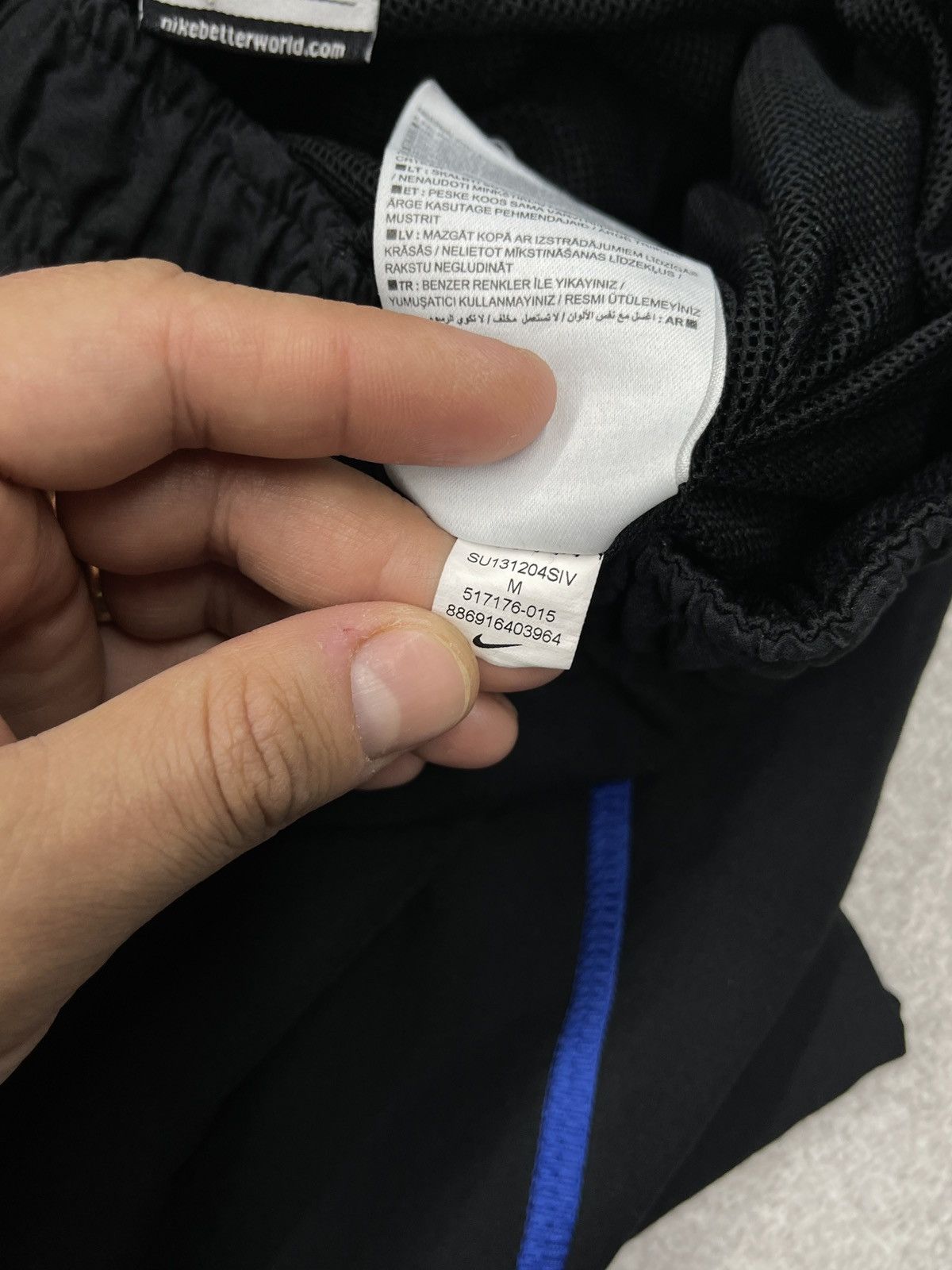 Nike Vintage Nike Nylon Sweatpants Black Double Big Logo Drill Size US 32 / EU 48 - 11 Thumbnail