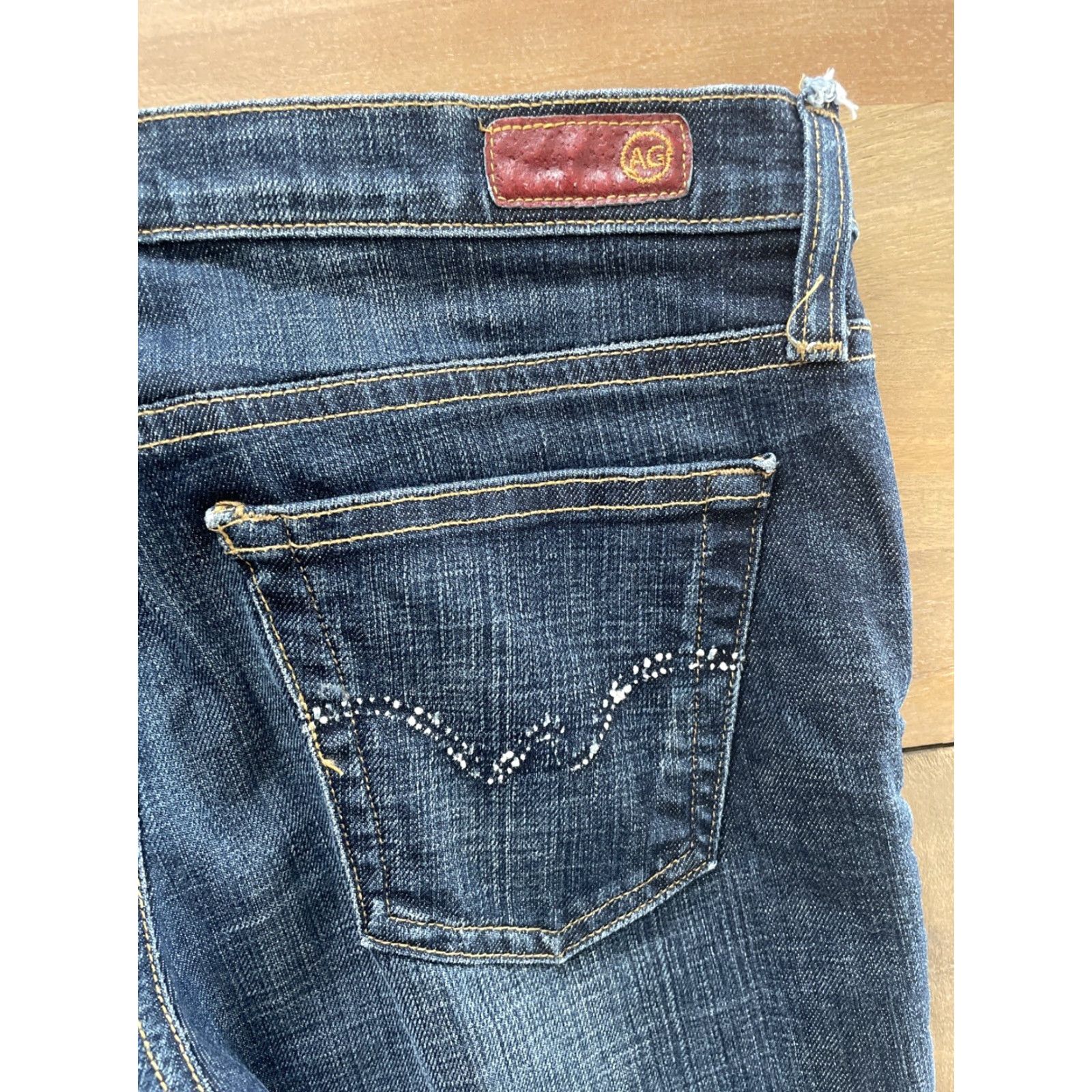 Vintage Vintage AG Adriano Goldschmied Kiss Slim Bootcut Jeans Womens 30x31 Low Rise Y2K Blue 5-Pocket Distressing Baggy? No, Slimming Fit Womens Jeans Size 30" / US 8 / IT 44 - 7 Thumbnail