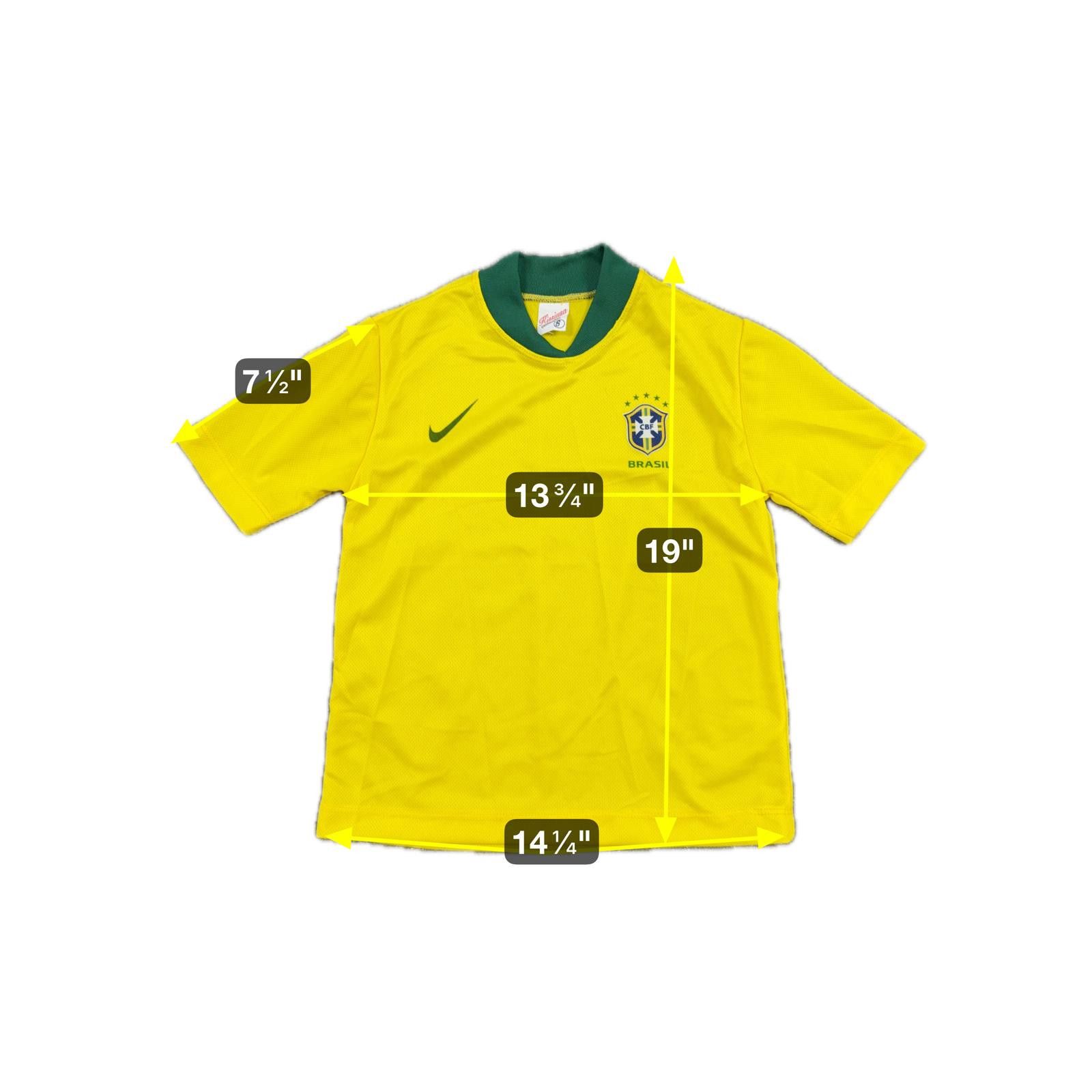 Nike Vtg Y2K Kids Nike Brasil National Soccer Jersey World Cup Size ONE SIZE - 4 Thumbnail