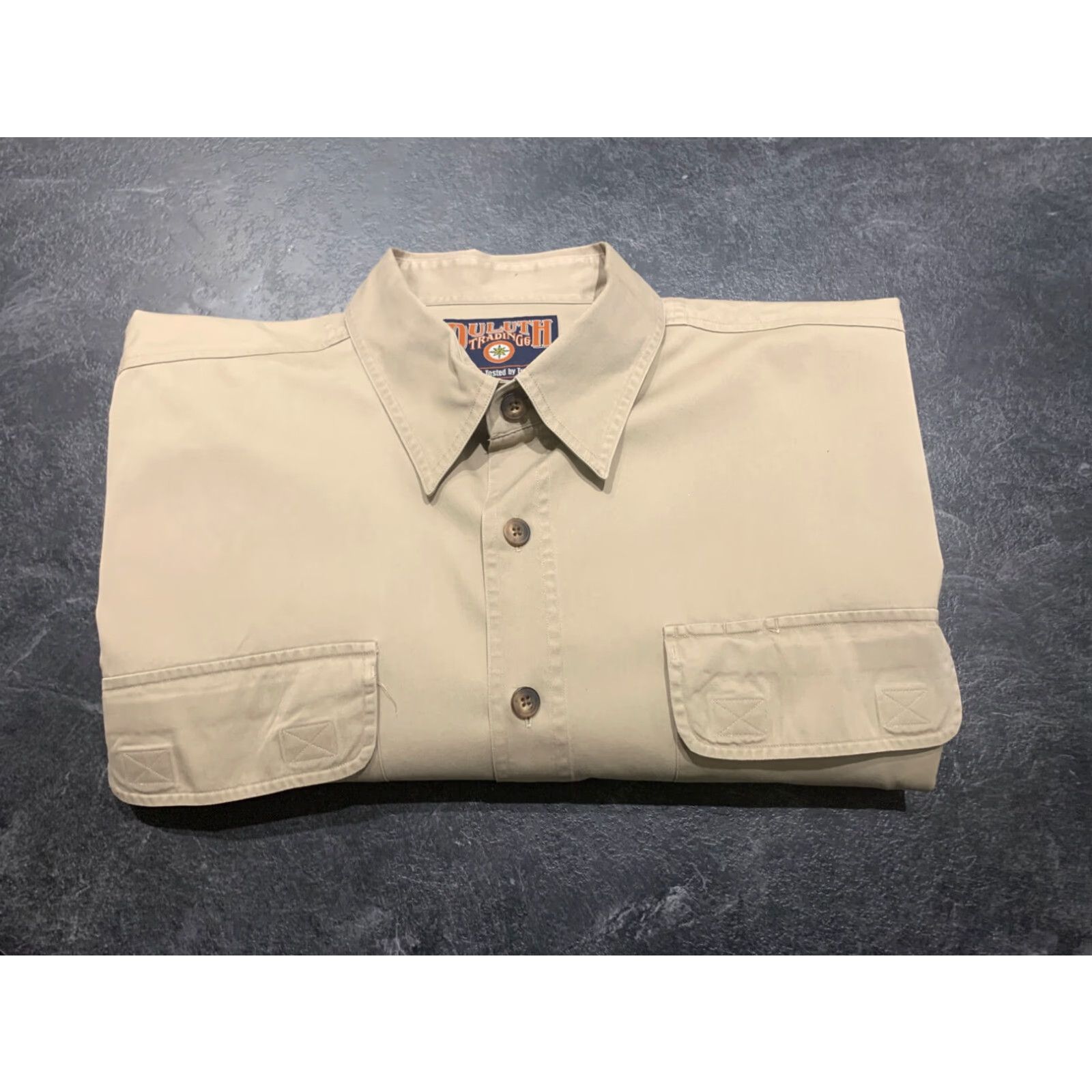 Duluth Pack VINTAGE Duluth Trading Beige Work Button-Up Shirt 2XL Long Sleeve Mens Size US XXL / EU 58 / 5 - 1 Thumbnail