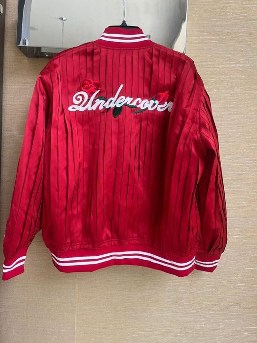 image of Undercover Rose Embroidered Jacket In Red, Men's (Size Large)