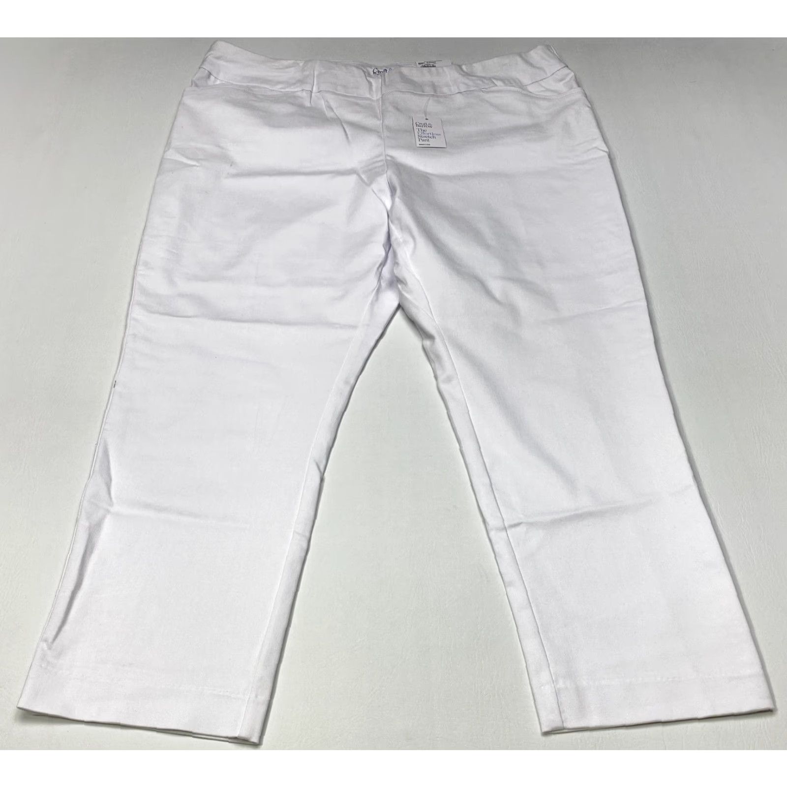 Croft & Barrow NWT Croft & Barrow Effortless Stretch Pants Womens 24w Reg White Straight Leg Size 42" / US 20 - 2 Thumbnail