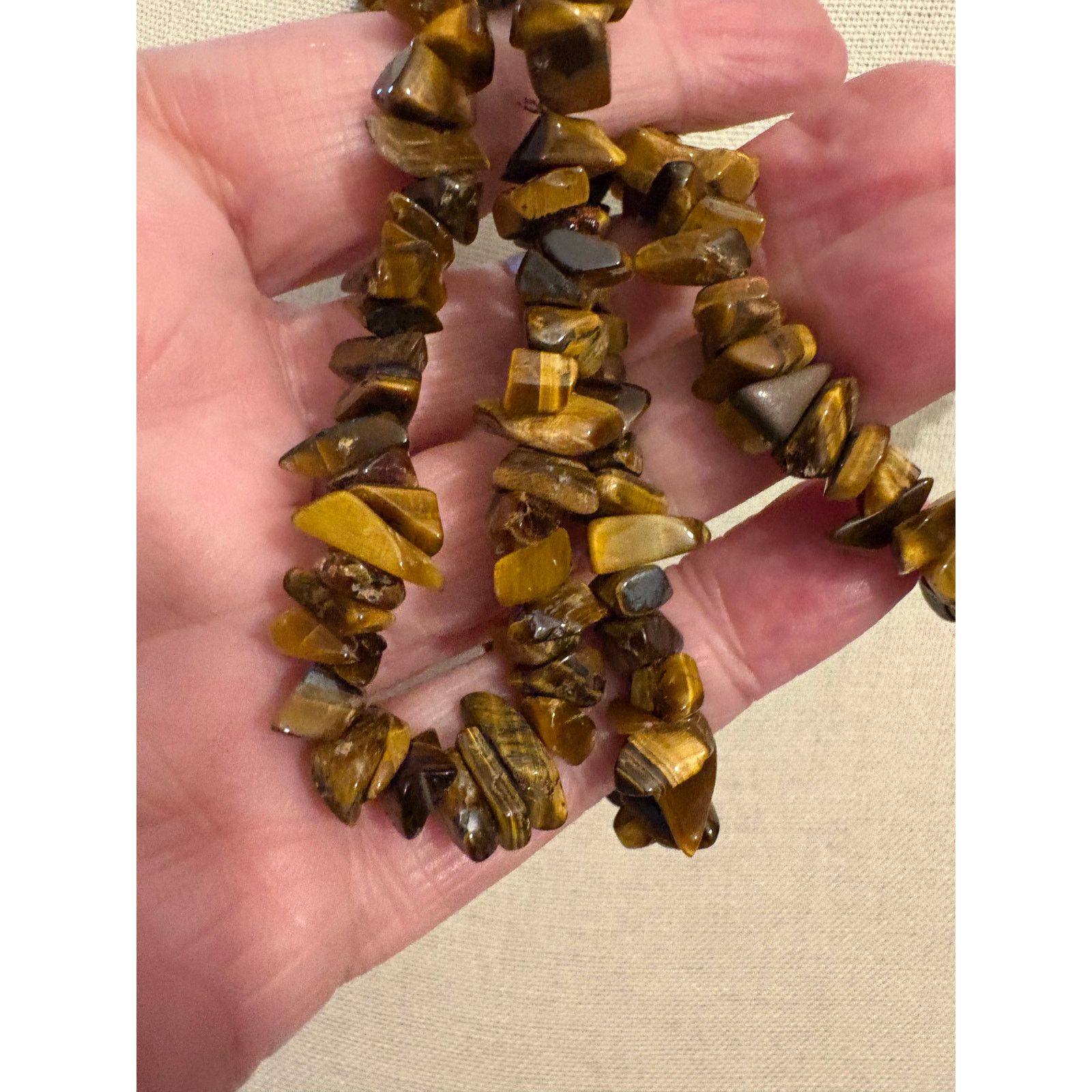 Other Vintage Tiger Eye Stone Necklace 39" Single Strand Size ONE SIZE - 6 Thumbnail