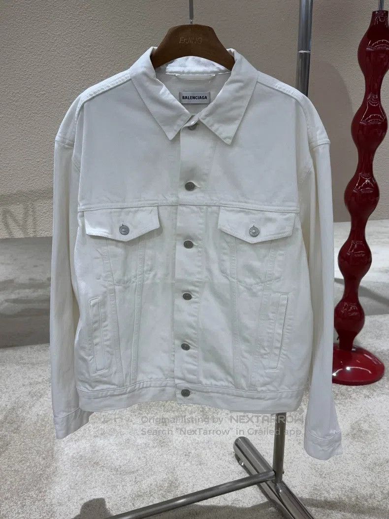 Balenciaga Balenciaga Back Letter Logo Embroidered Stone Washed White Size XS / US 0-2 / IT 36-38 - 2 Thumbnail