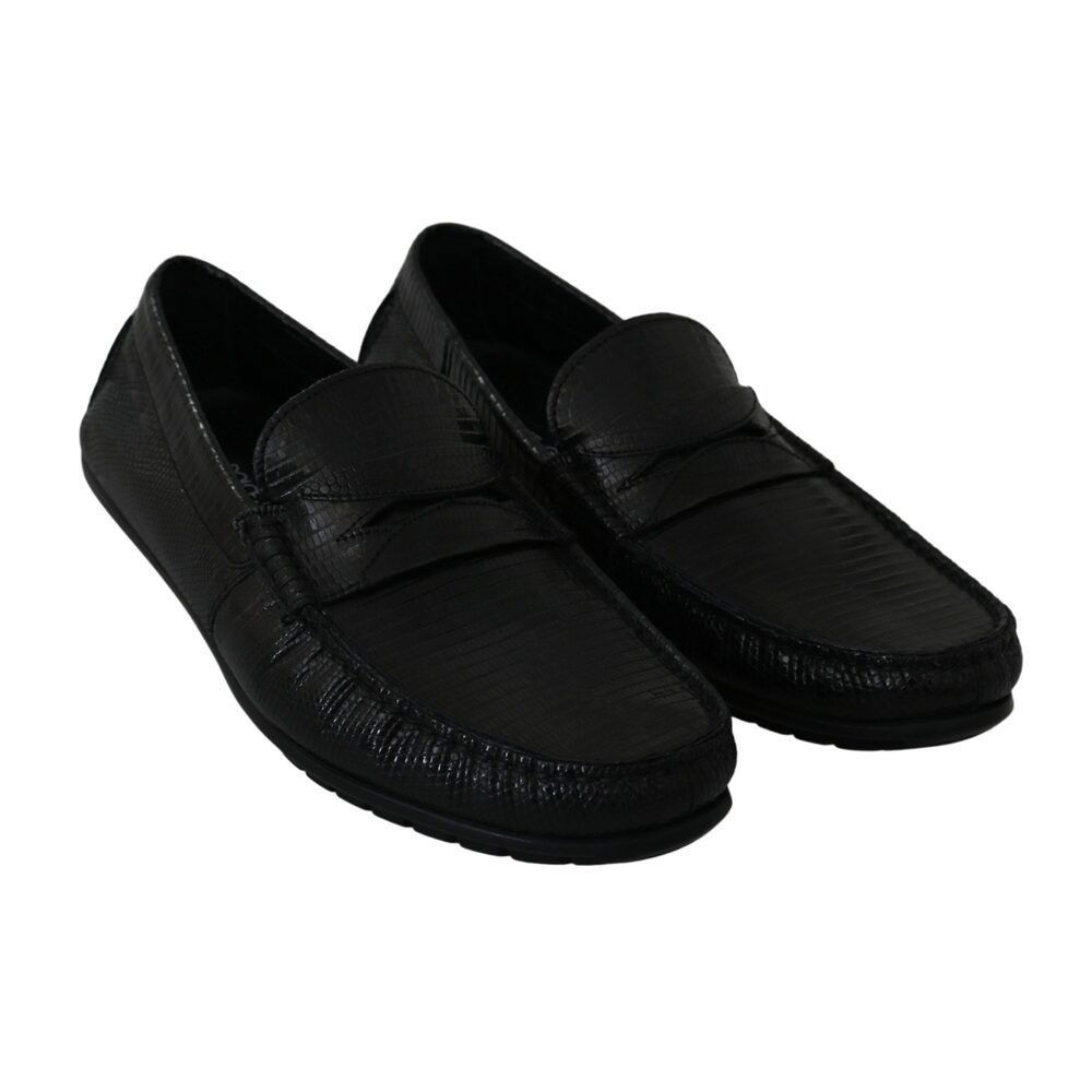 Dolce & Gabbana Dolce & Gabbana Exquisite Black Lizard Leather Loafers Size US 6 / EU 39 - 4 Thumbnail