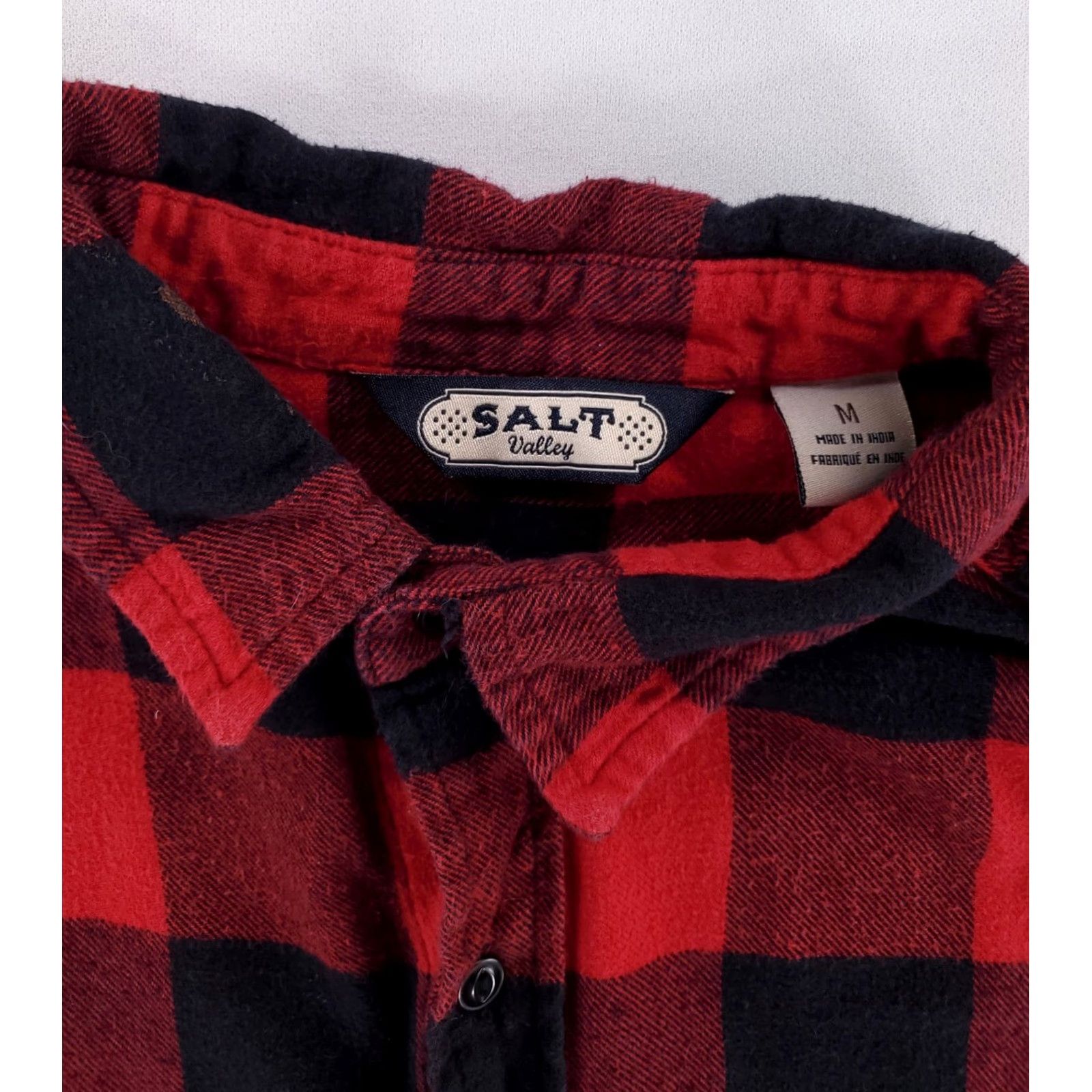 Vintage Salt Valley Buffalo Check Button Up Flannel Shirt Red Black Mens M Shirt Size US M / EU 48-50 / 2 - 2 Thumbnail