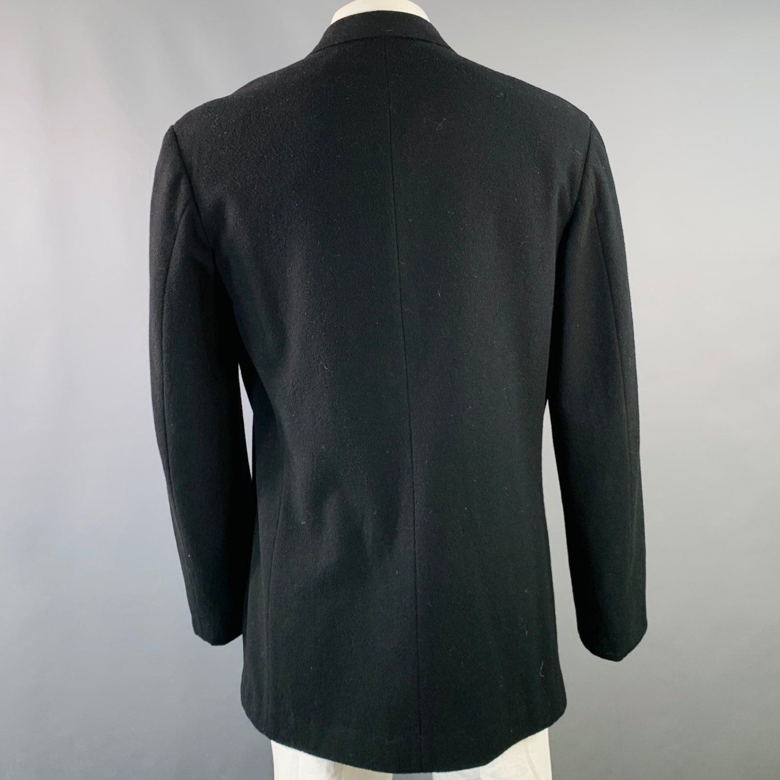 Yohji Yamamoto YOHJI YAMAMOTO Size XL Black Wool Peak Lapel Sport Coat Size 42R - 4 Thumbnail
