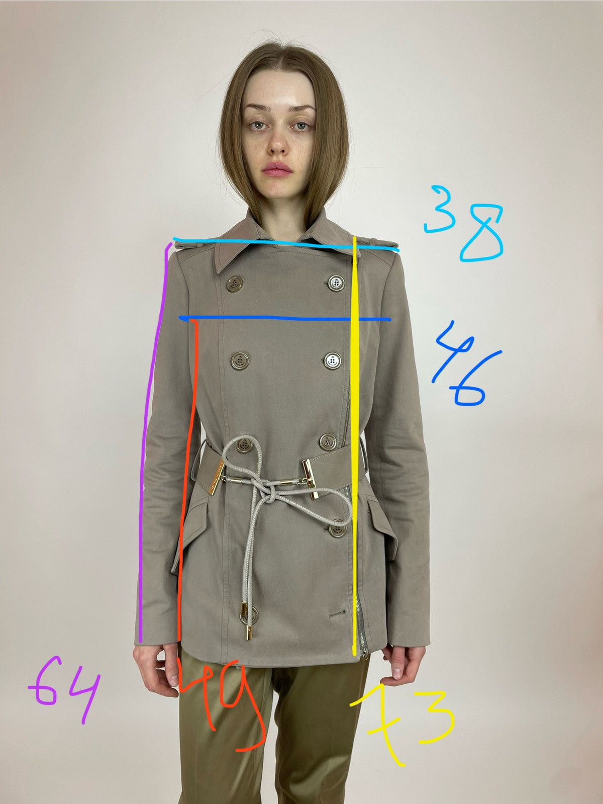 Elisabetta Franchi ELISABETTA FRANCHI CELYN b Trench Coat Womens size 44 Size M / US 6-8 / IT 42-44 - 20 Thumbnail