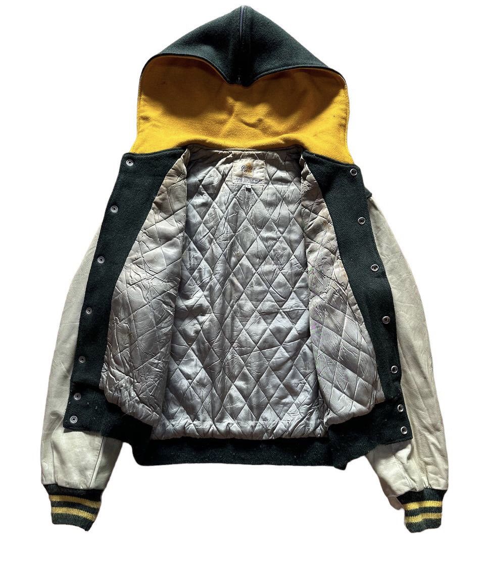 Vintage Vtg Golden Bear Wool Leather Hoodie Varsity Jacket Size US L / EU 52-54 / 3 - 7 Thumbnail