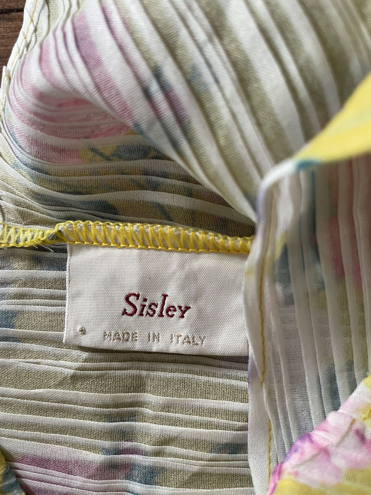 Sisley Sisley Pleated Dress Yellow Floral Size S / US 4 / IT 40 - 4 Thumbnail