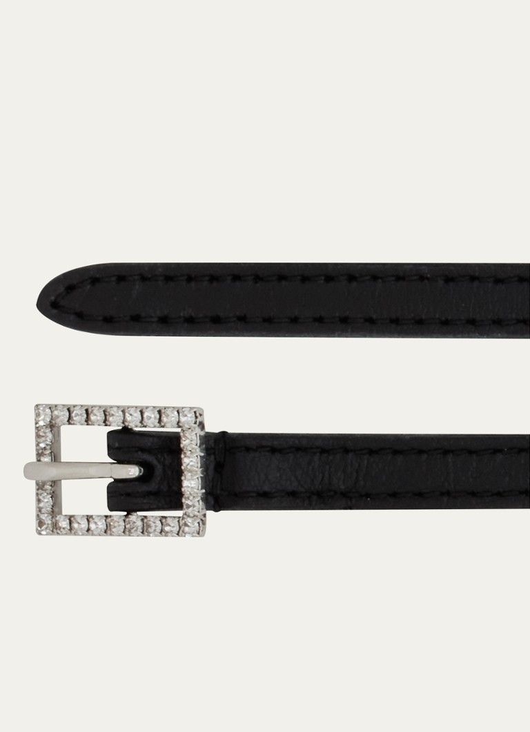 Saint Laurent Paris o1s1wg111224 Size:80 / Strass Buckle Thin Belts Leather Size ONE SIZE - 3 Thumbnail