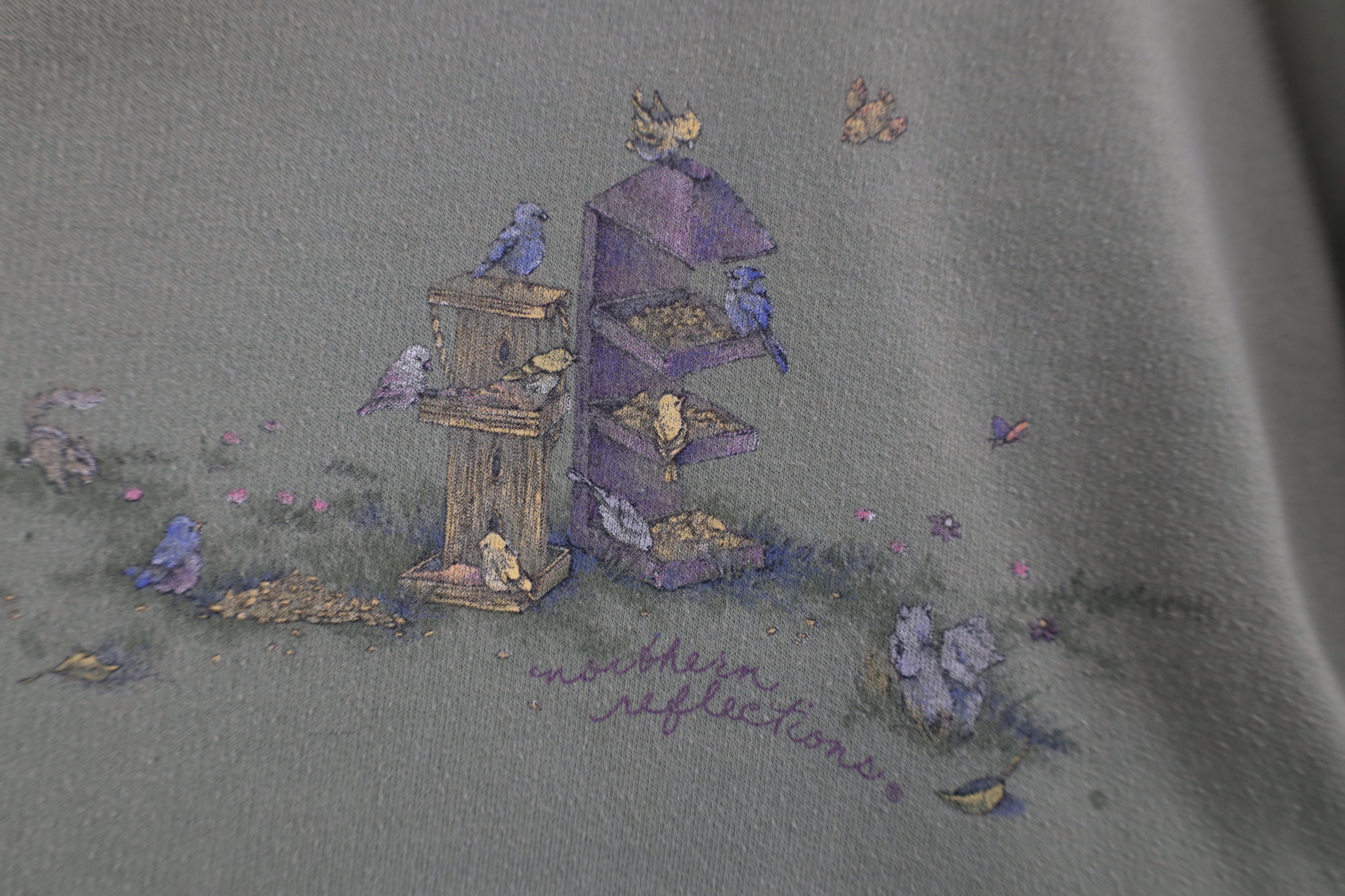 Vintage Vintage 90s Streetwear Bird Butterfly Crewneck Sweatshirt Size XXL / US 16-18 / IT 52-54 - 7 Thumbnail