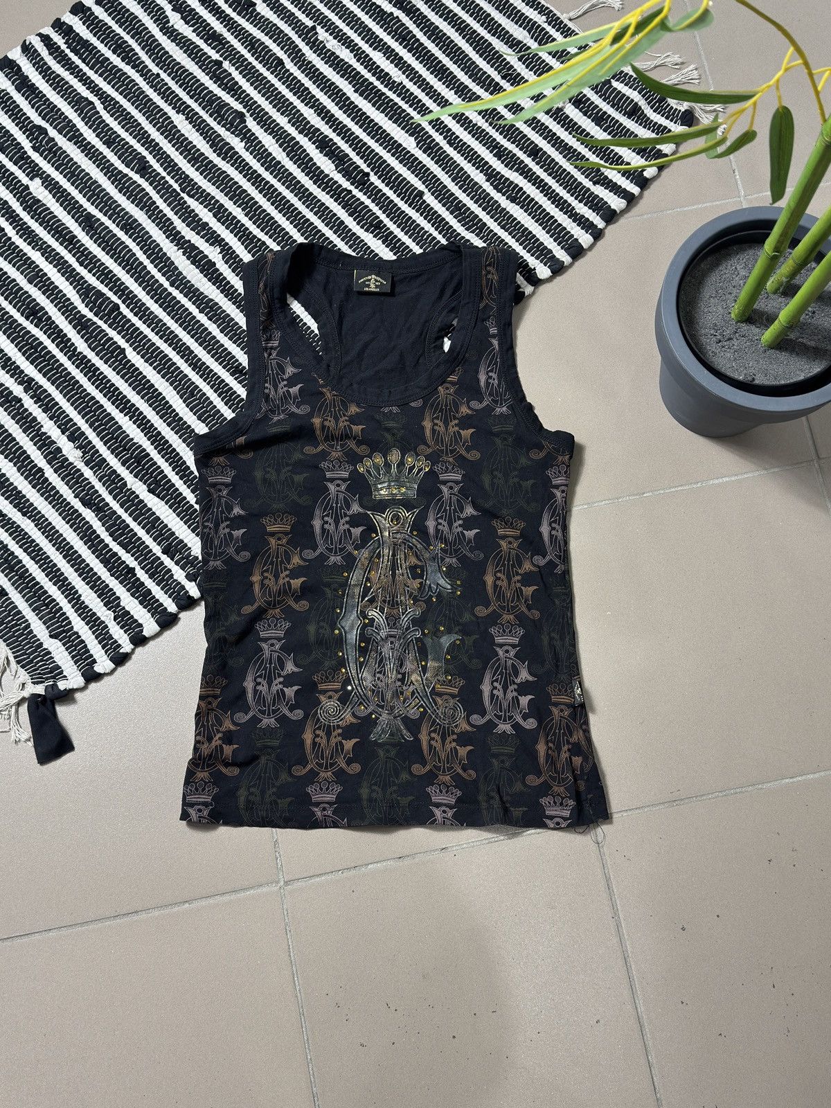 Christian Audigier VINTAGE CHRISTIAN AUDIGIER MONOGRAM TANK TOP Size L / US 10 / IT 46 - 2 Thumbnail