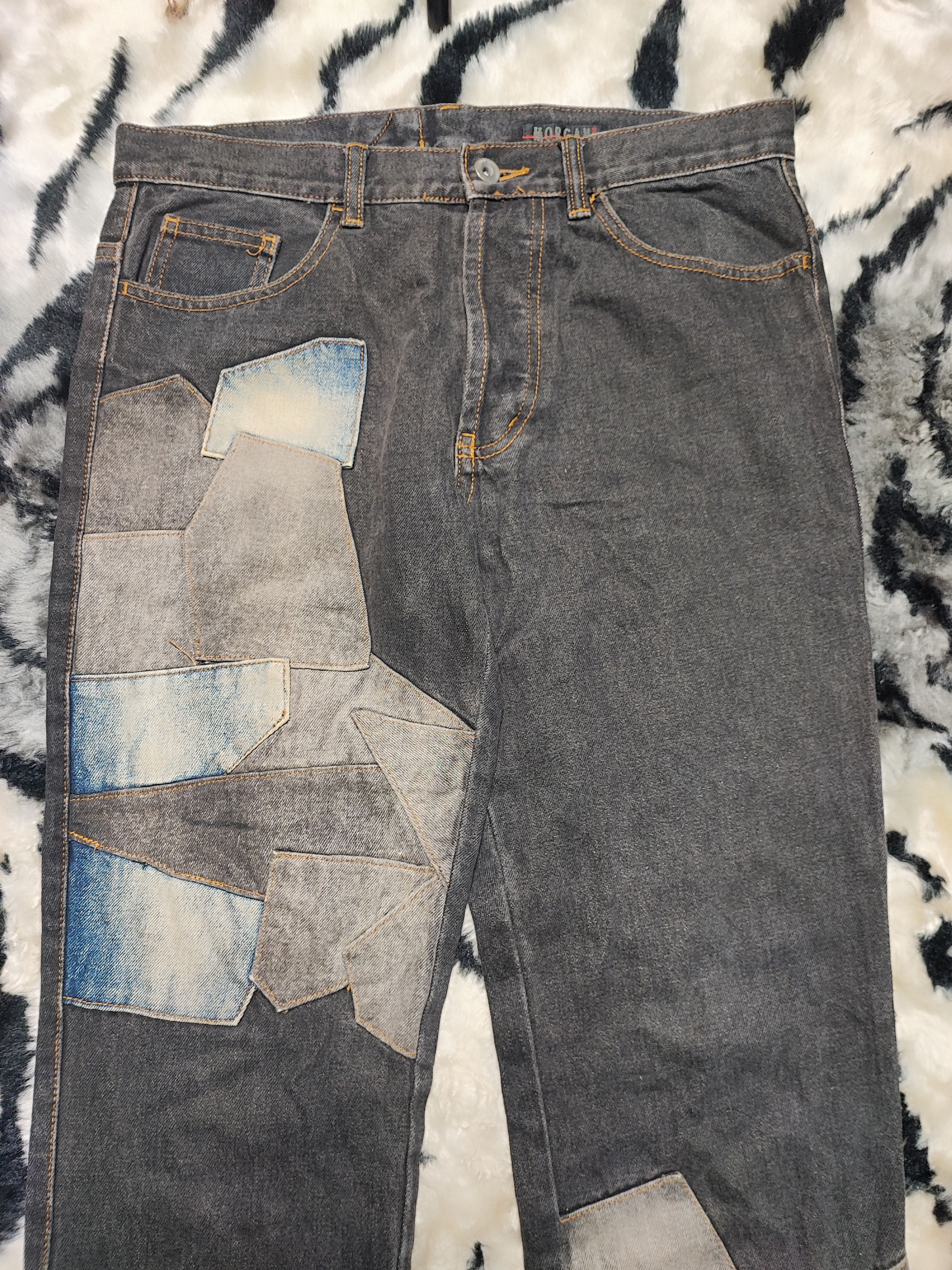 Japanese Brand Morgan Homme Patch Work Denim Size US 32 / EU 48 - 4 Thumbnail