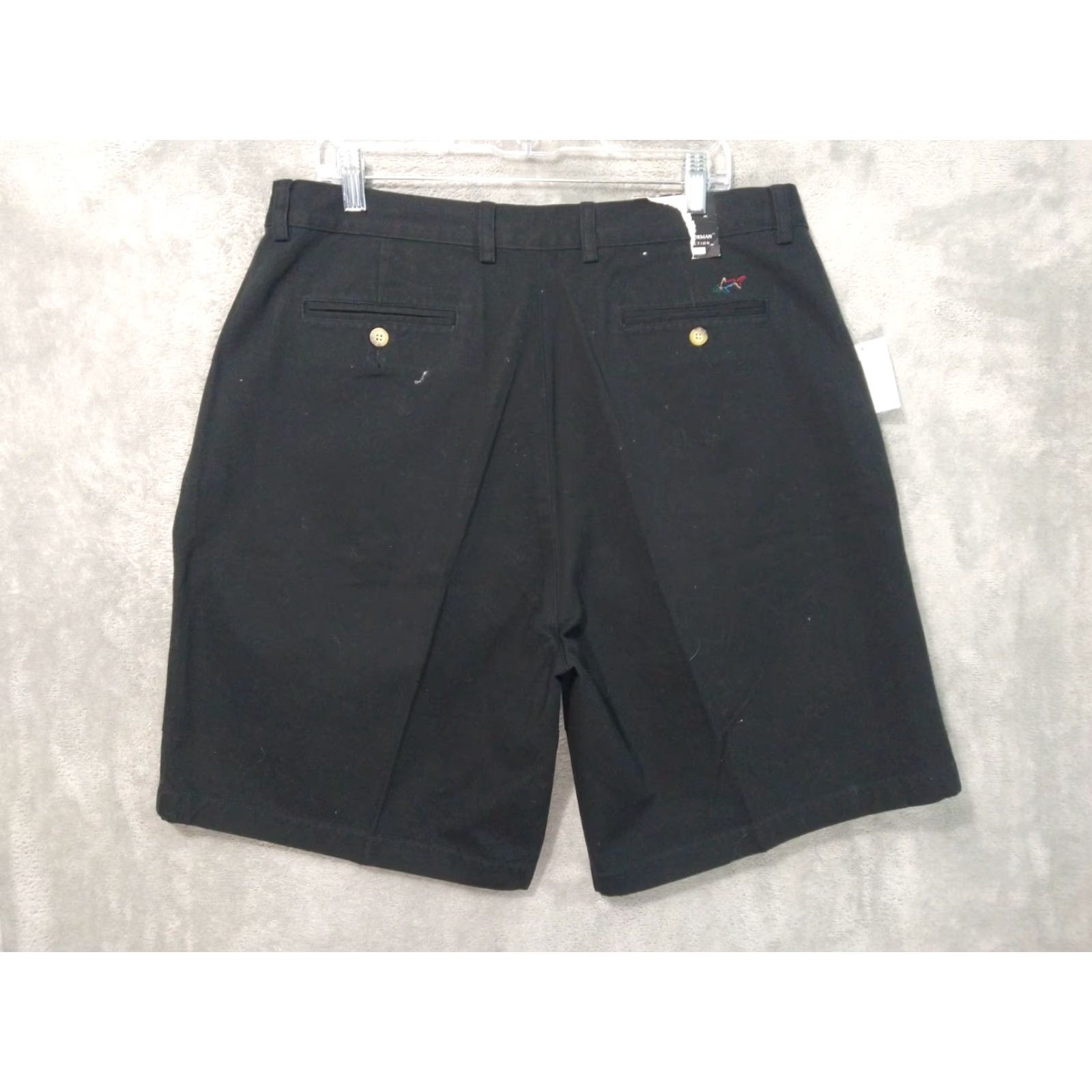 Vintage Greg Norman Shorts Mens 38 Black Golf Chino Pleated High Rise Cotton Casual Shirts? Size US 38 / EU 54 - 2 Thumbnail