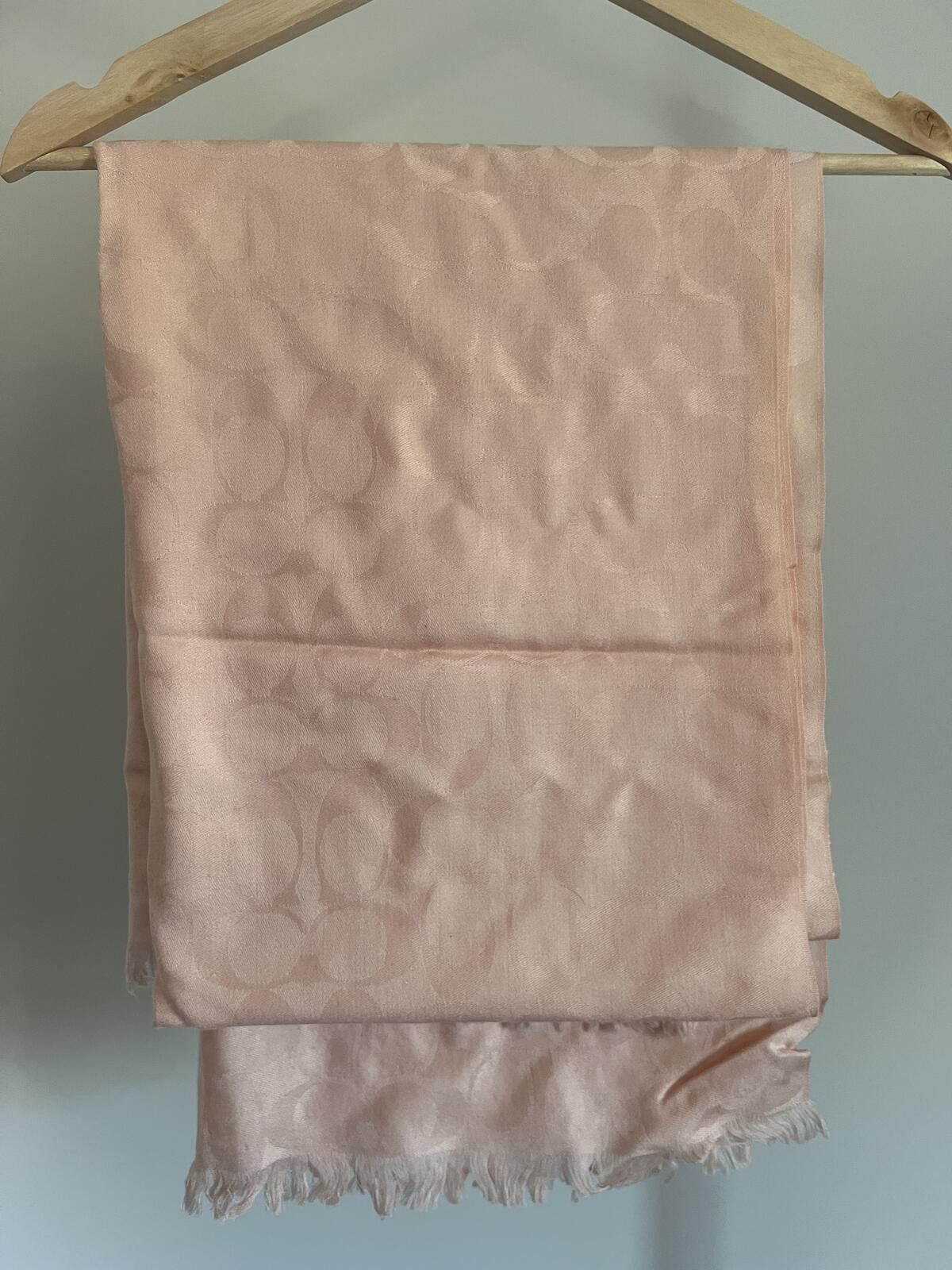 Coach Coach Signature Wrap, Wool/Silk Blend, Light Rose Pink Size ONE SIZE - 2 Thumbnail