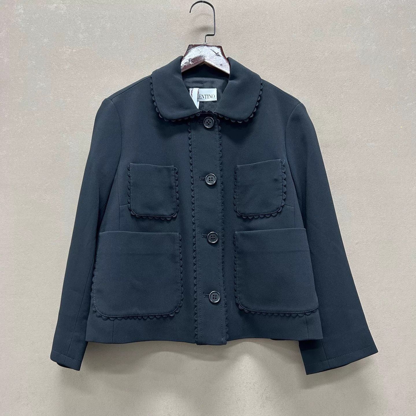 Valentino Valentino Black Chanel-style Wool Blazer 38 Mint Size XS / US 0-2 / IT 36-38 - 1 Thumbnail
