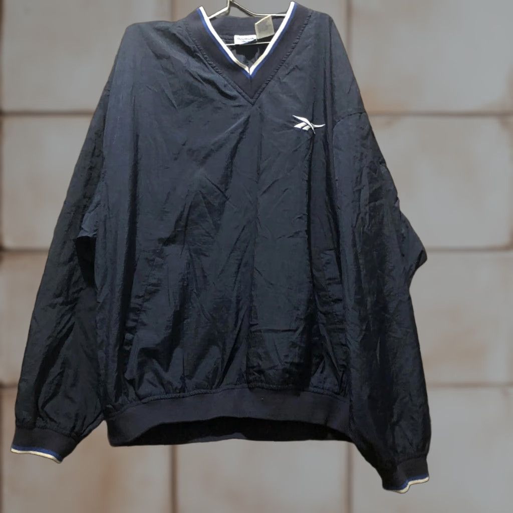 Reebok VINTAGE Reebok Windbreaker Pullover Jacket Men L Black Blue Nylon Athleisure 90s Windbreaker Mens Large Size US L / EU 52-54 / 3 - 1 Thumbnail