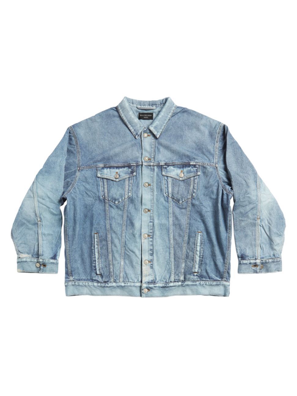 Balenciaga o1mt1gz0924 Trompe L'Œil Jersey Jacket in Blue Size US XL / EU 56 / 4 - 1 Thumbnail