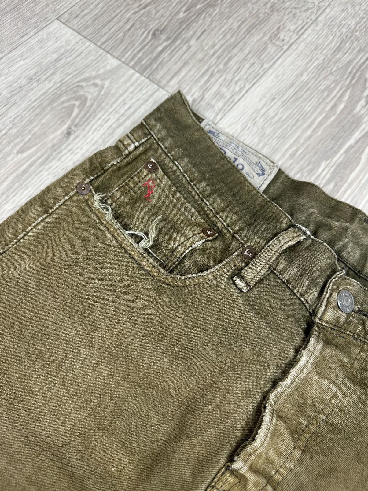 Polo Ralph Lauren × Vintage Vintage Polo Ralph Lauren Sullivan Slim Denim Olive Jeans Size US 30 / EU 46 - 4 Thumbnail